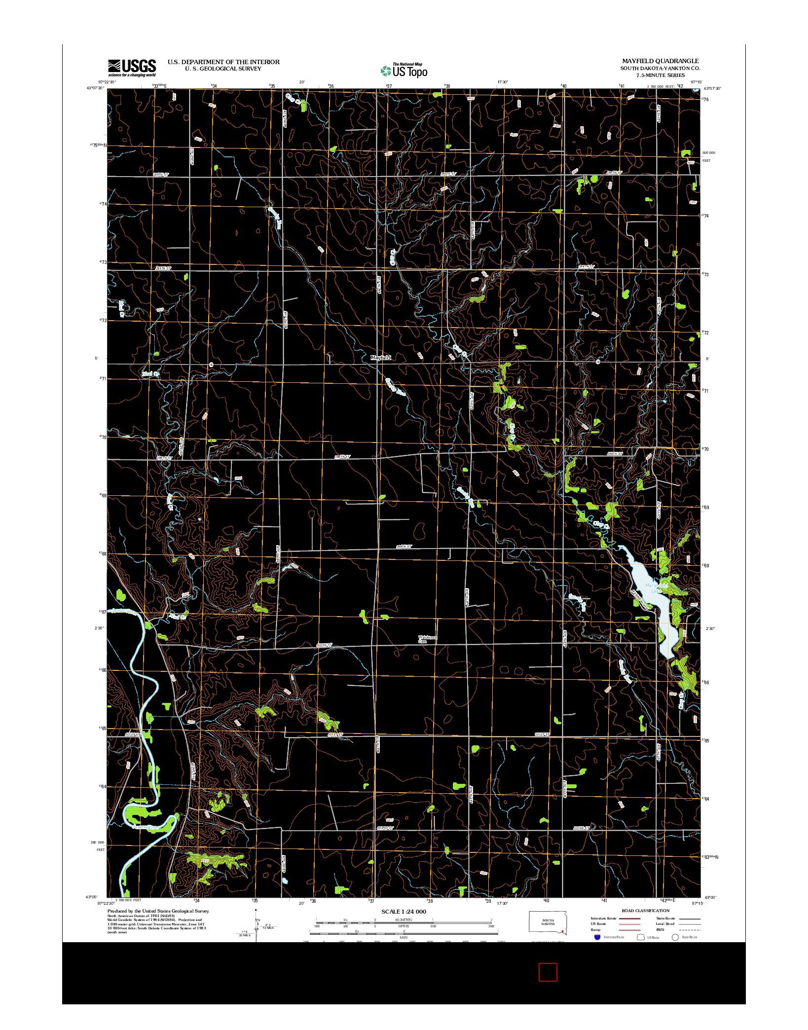 USGS US TOPO 7.5-MINUTE MAP FOR MAYFIELD, SD 2012