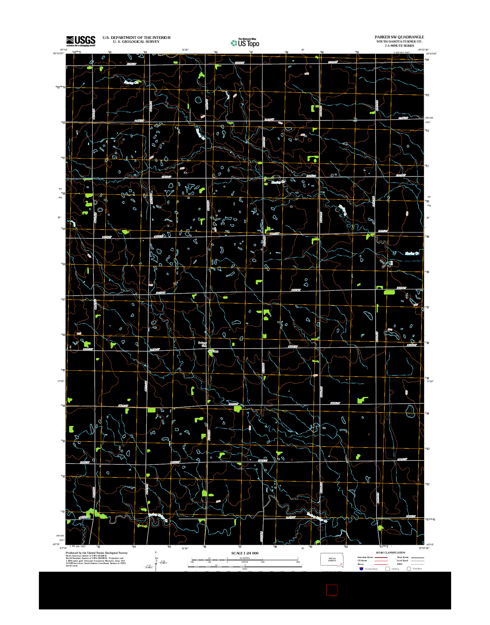 USGS US TOPO 7.5-MINUTE MAP FOR PARKER SW, SD 2012