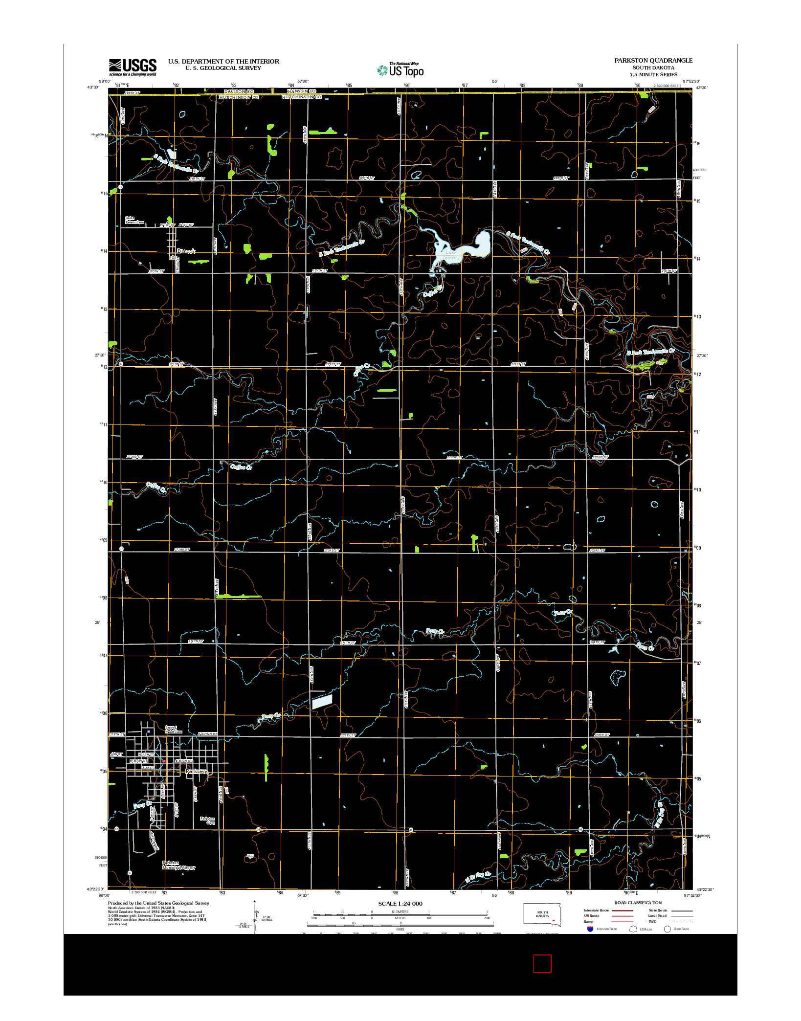 USGS US TOPO 7.5-MINUTE MAP FOR PARKSTON, SD 2012