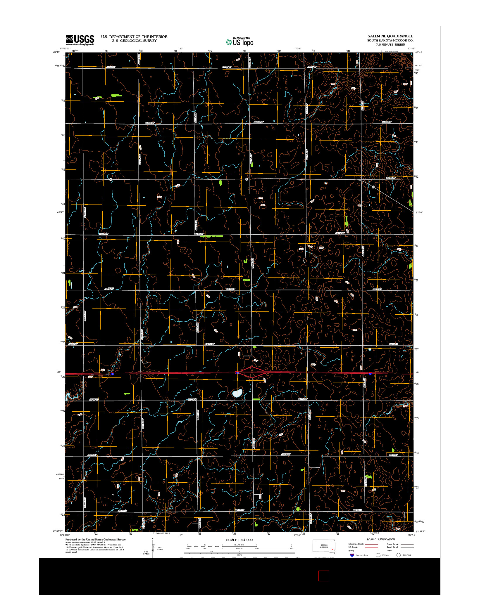 USGS US TOPO 7.5-MINUTE MAP FOR SALEM NE, SD 2012