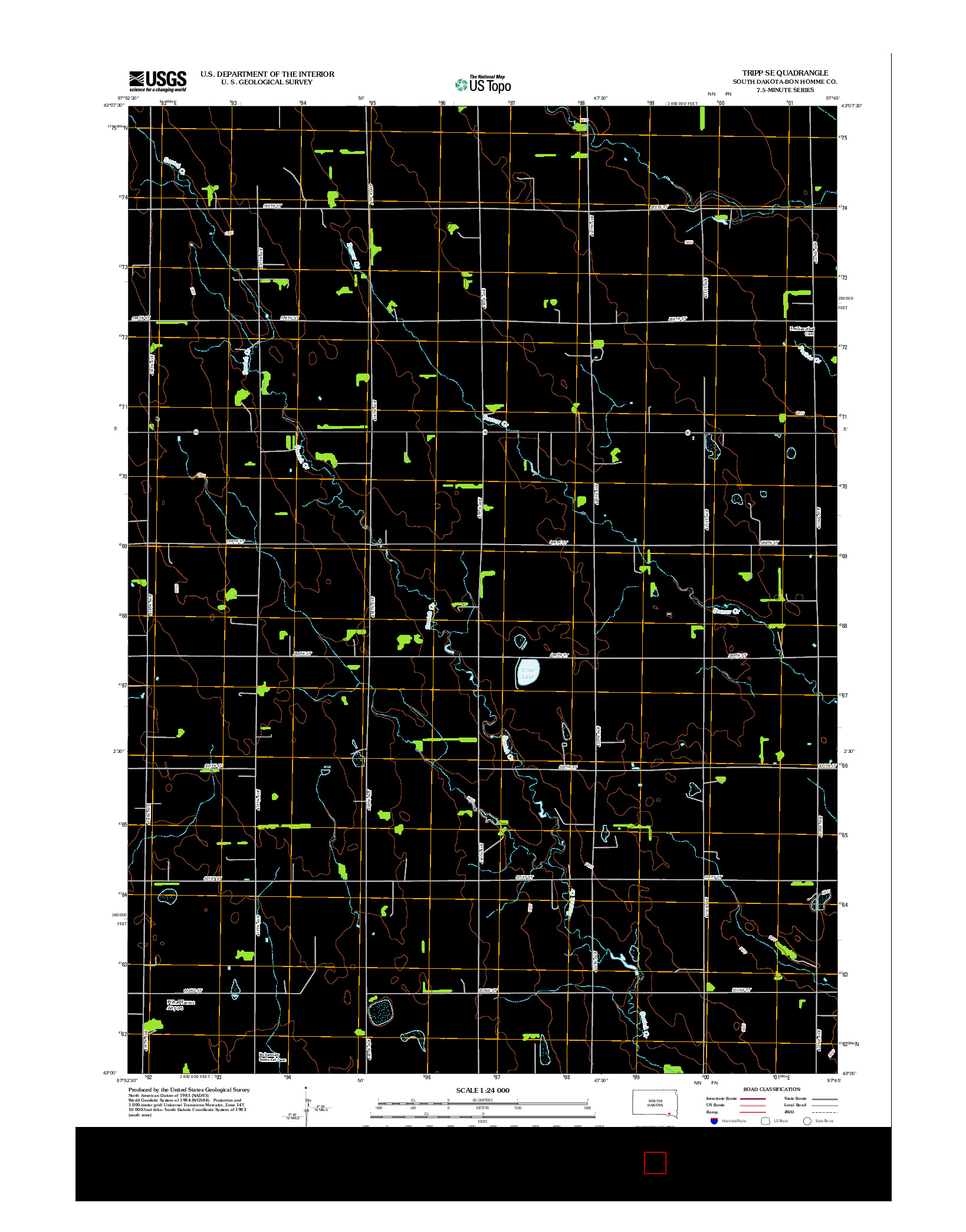 USGS US TOPO 7.5-MINUTE MAP FOR TRIPP SE, SD 2012