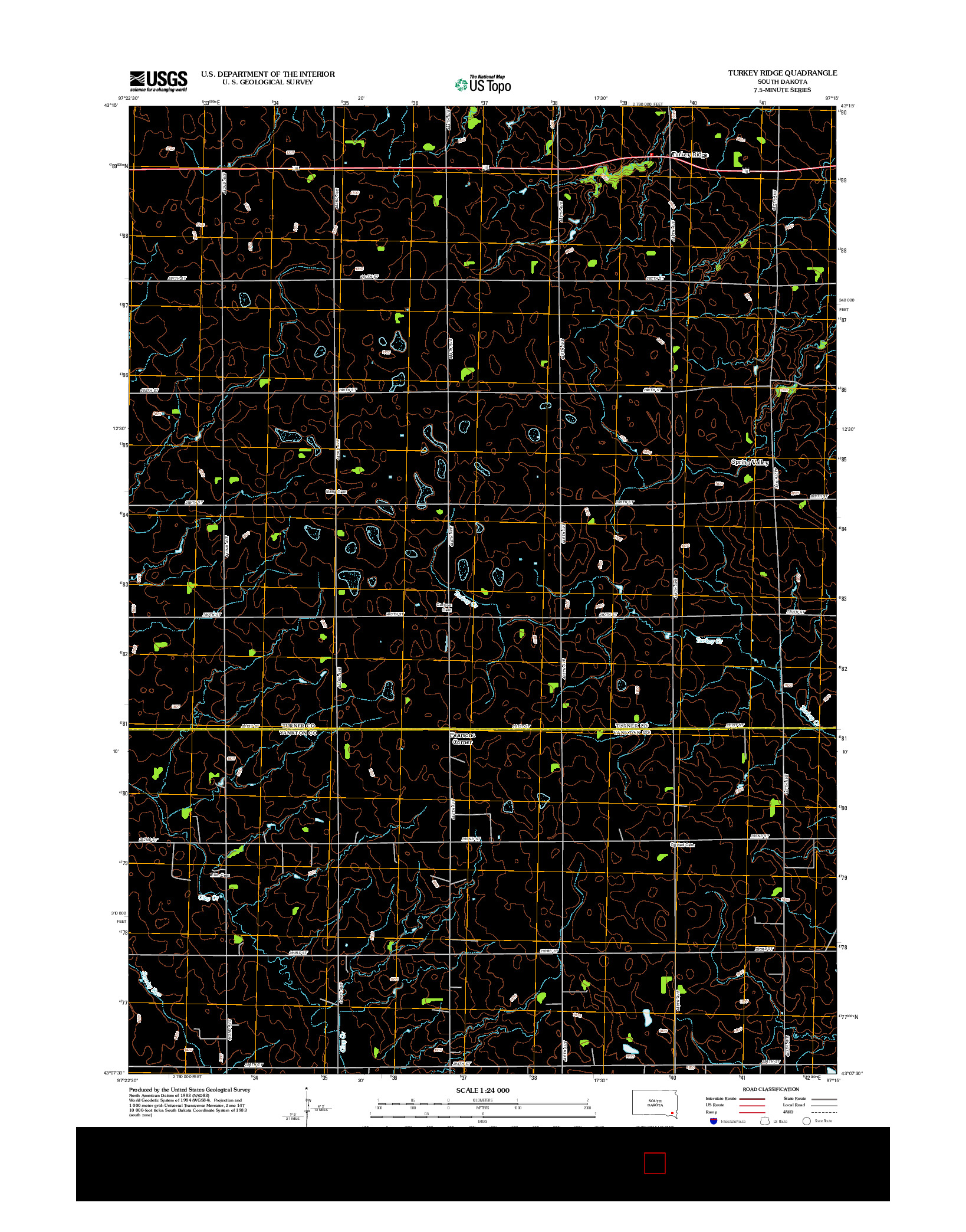 USGS US TOPO 7.5-MINUTE MAP FOR TURKEY RIDGE, SD 2012