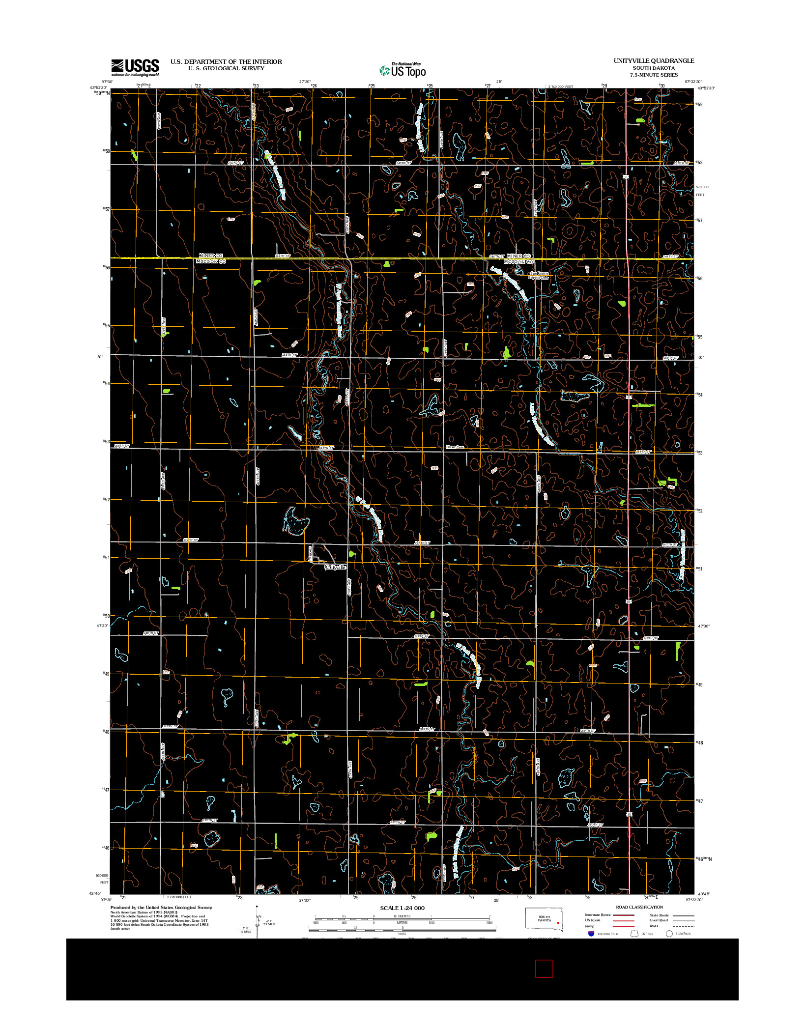 USGS US TOPO 7.5-MINUTE MAP FOR UNITYVILLE, SD 2012