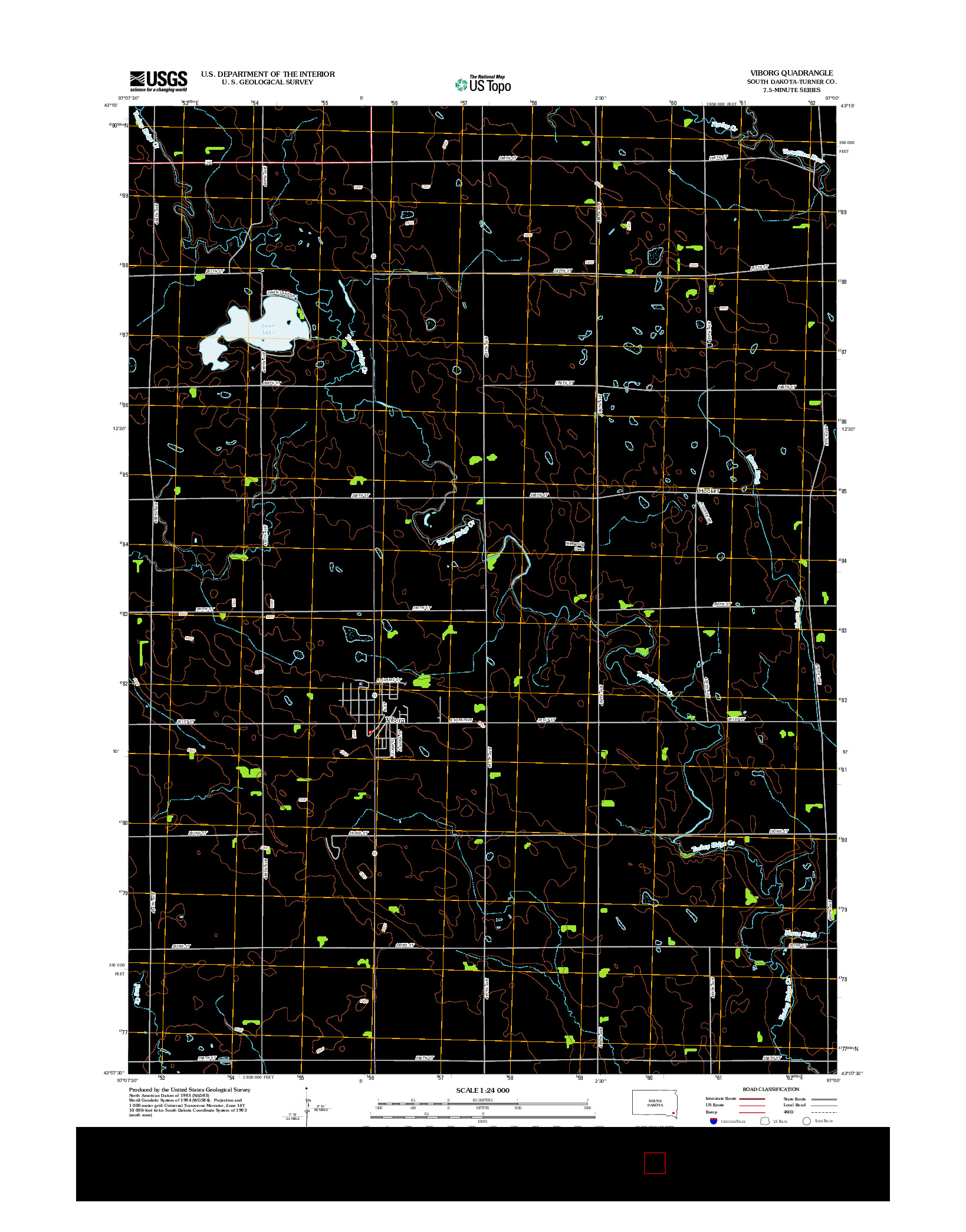 USGS US TOPO 7.5-MINUTE MAP FOR VIBORG, SD 2012