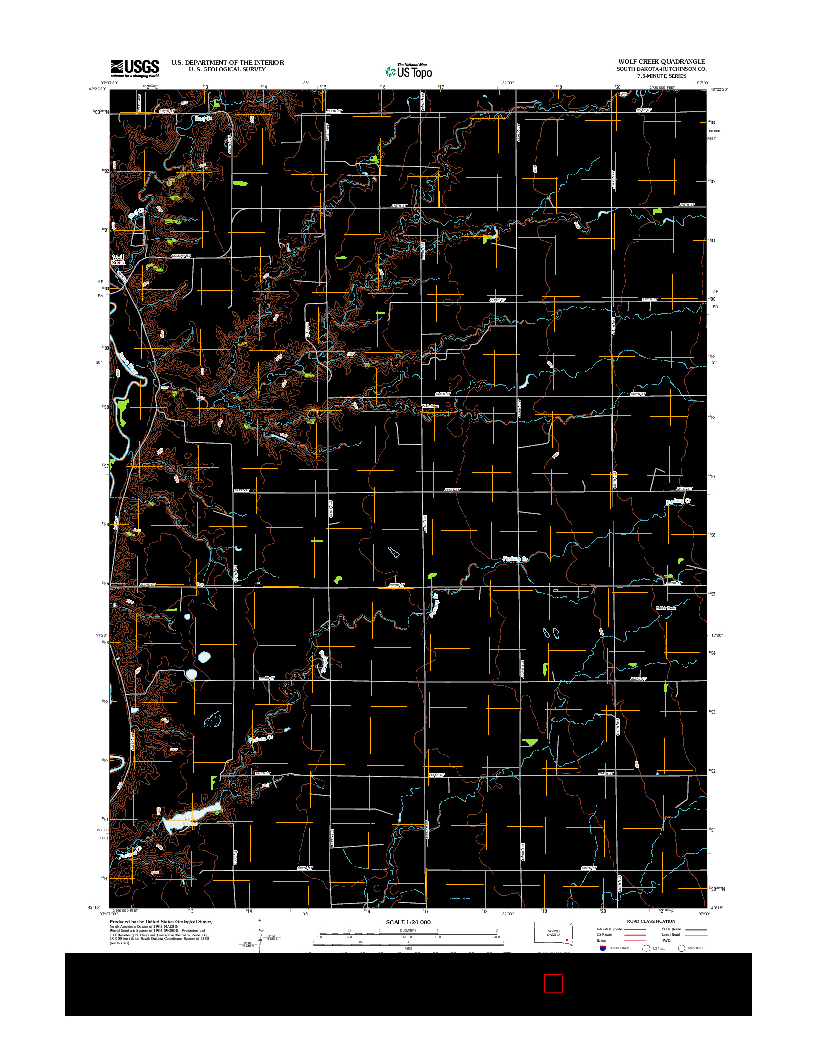 USGS US TOPO 7.5-MINUTE MAP FOR WOLF CREEK, SD 2012