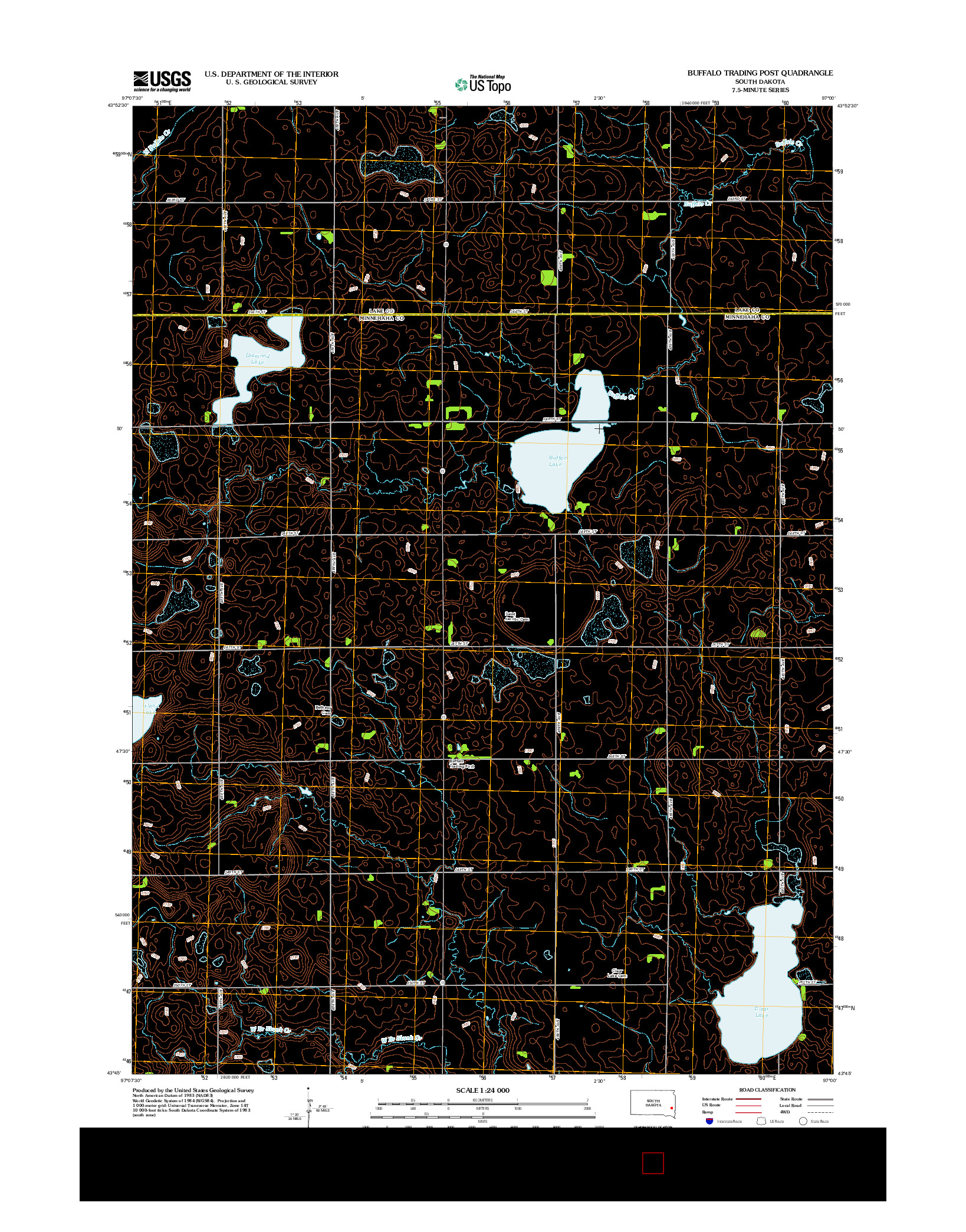 USGS US TOPO 7.5-MINUTE MAP FOR BUFFALO TRADING POST, SD 2012