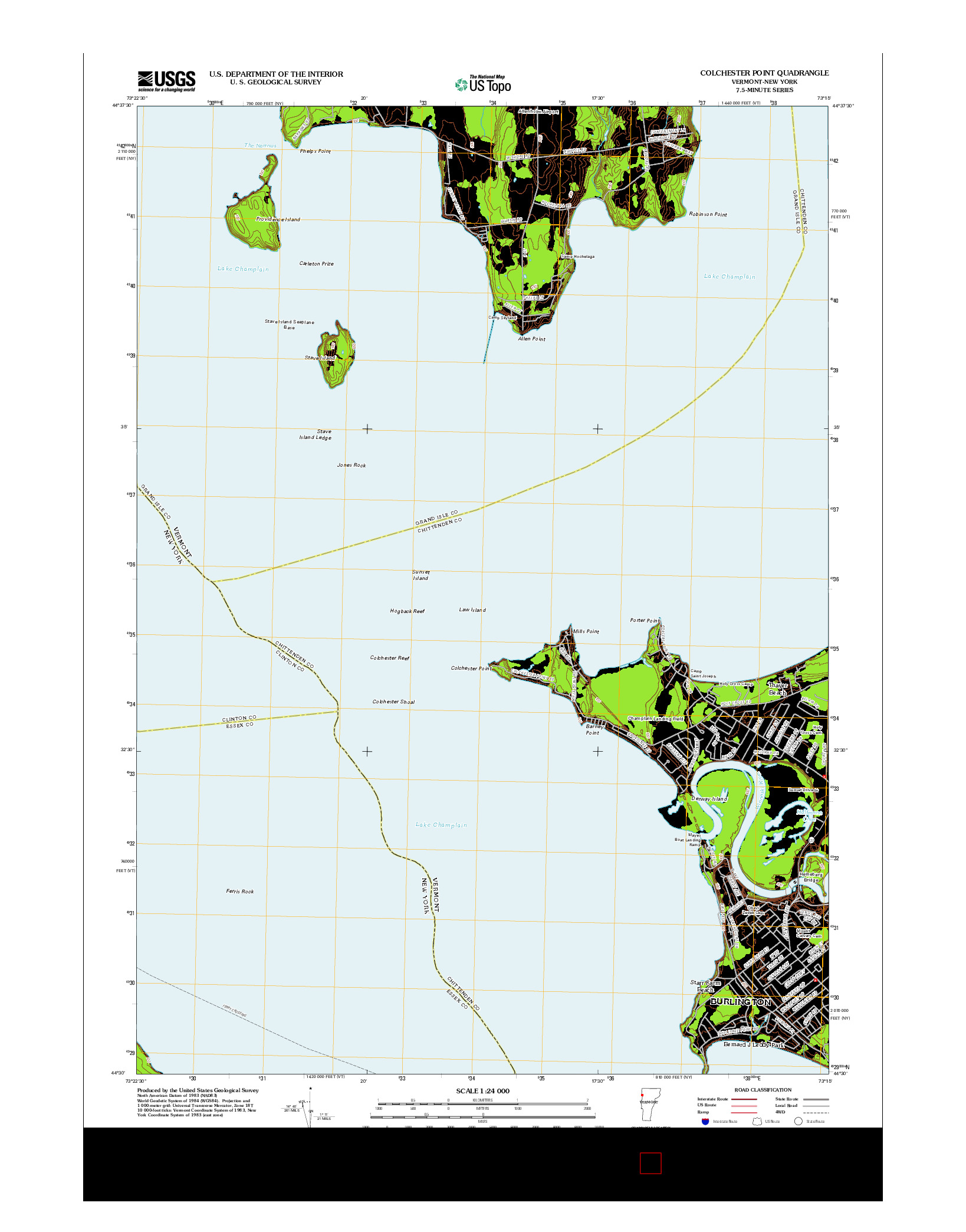 USGS US TOPO 7.5-MINUTE MAP FOR COLCHESTER POINT, VT-NY 2012