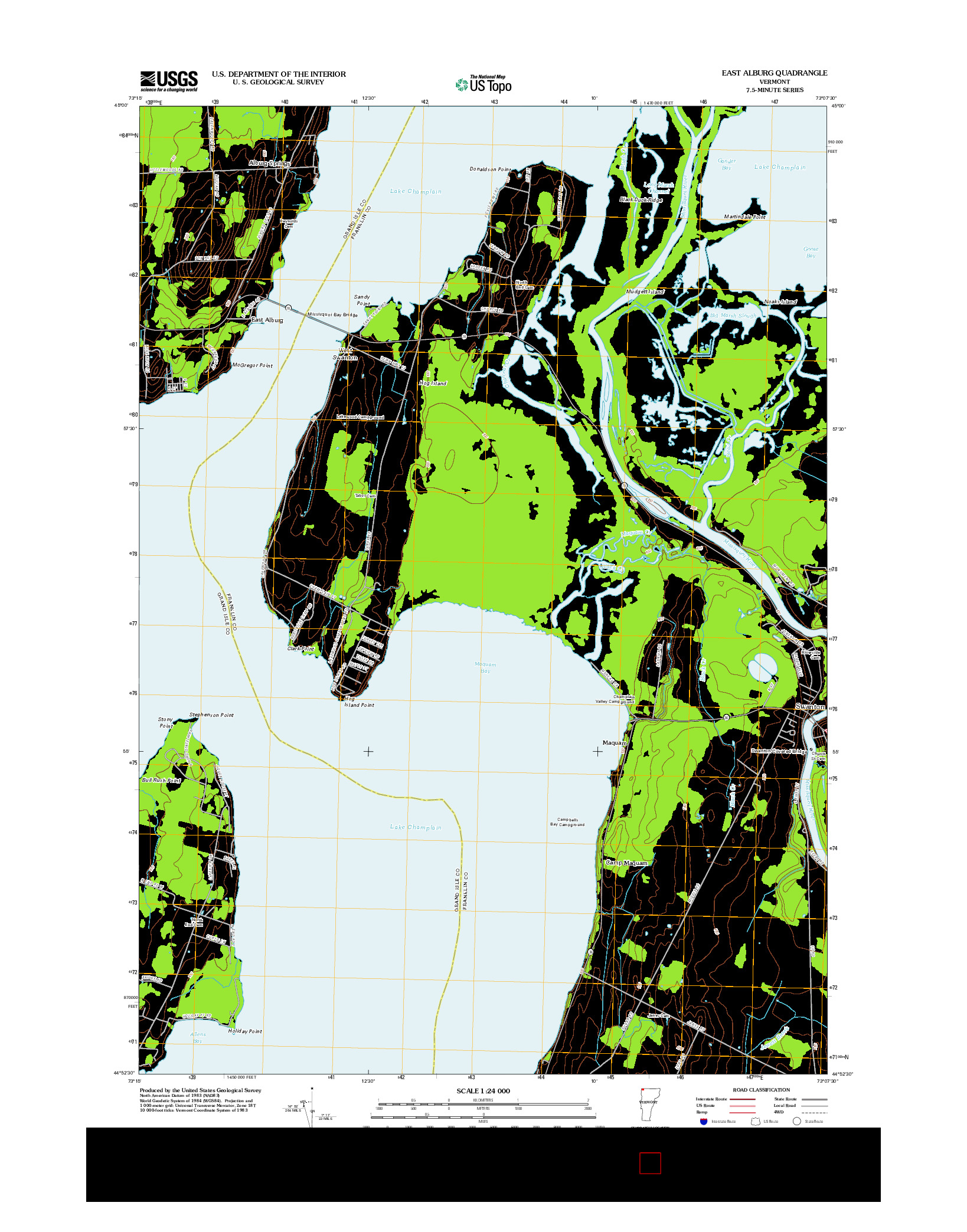 USGS US TOPO 7.5-MINUTE MAP FOR EAST ALBURG, VT 2012