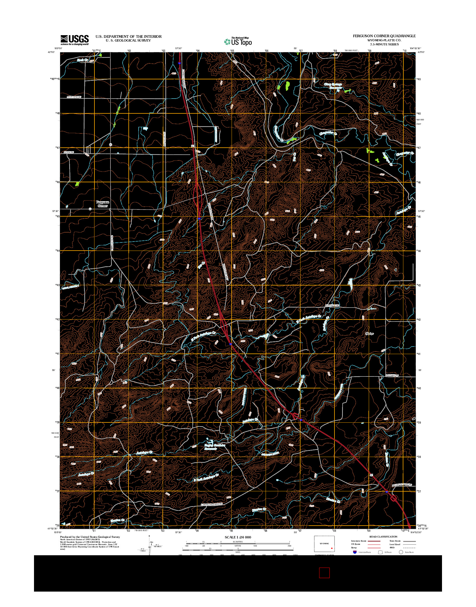 USGS US TOPO 7.5-MINUTE MAP FOR FERGUSON CORNER, WY 2012