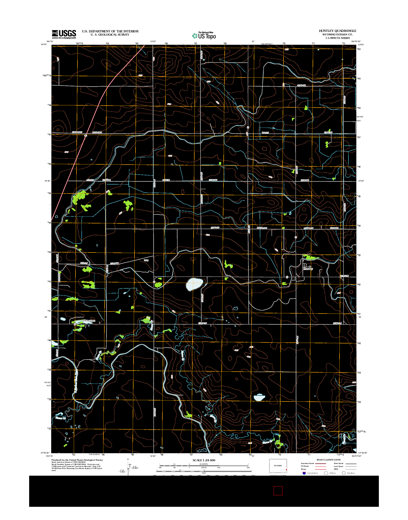 USGS US TOPO 7.5-MINUTE MAP FOR HUNTLEY, WY 2012