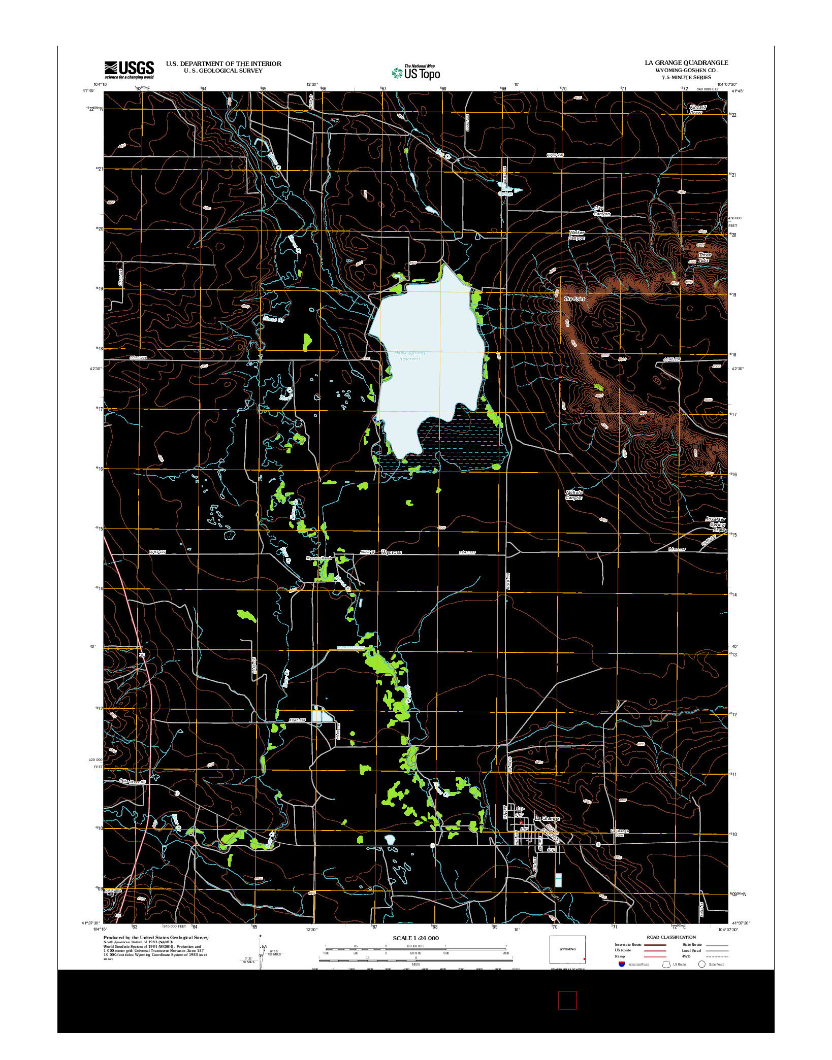 USGS US TOPO 7.5-MINUTE MAP FOR LA GRANGE, WY 2012