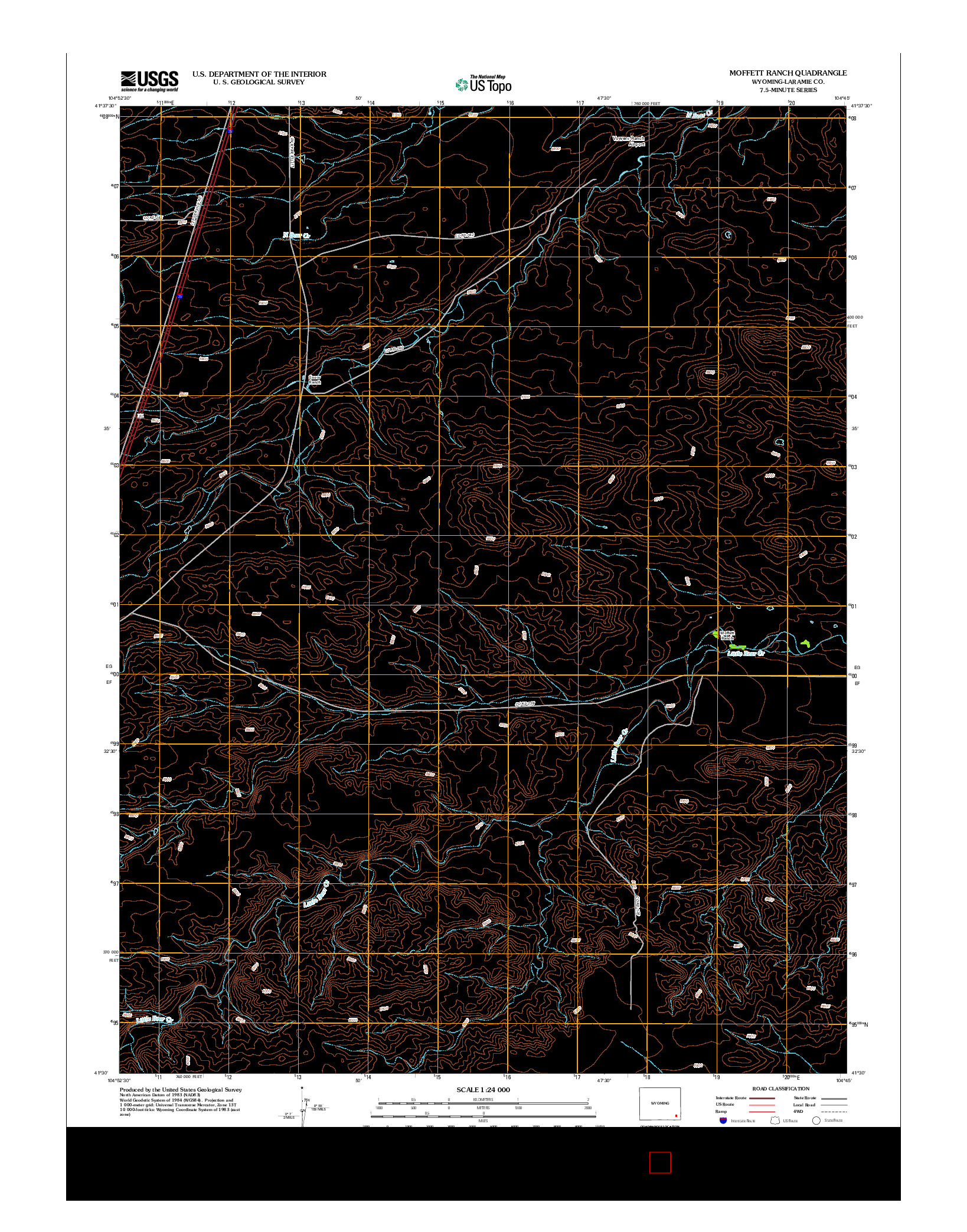 USGS US TOPO 7.5-MINUTE MAP FOR MOFFETT RANCH, WY 2012