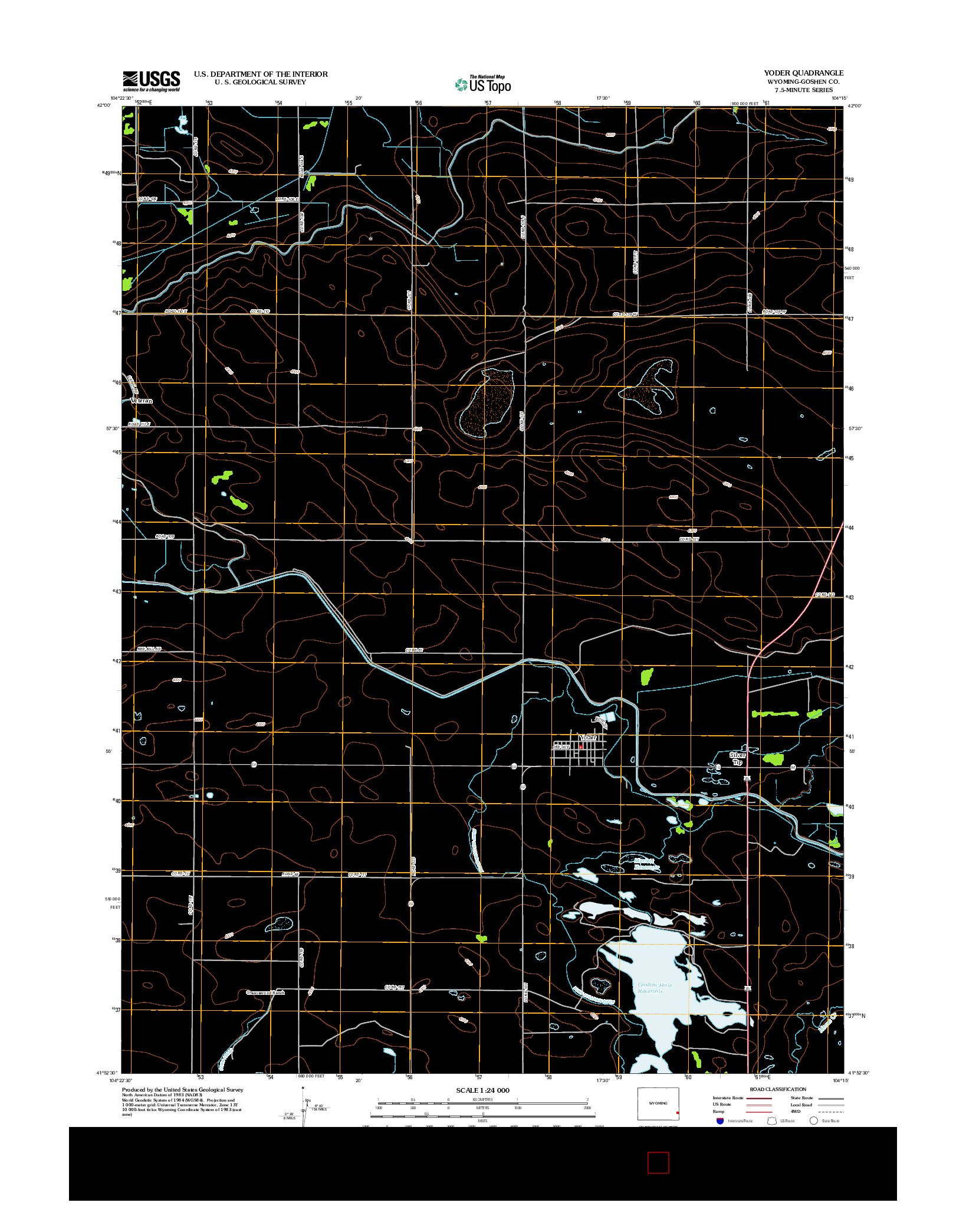 USGS US TOPO 7.5-MINUTE MAP FOR YODER, WY 2012