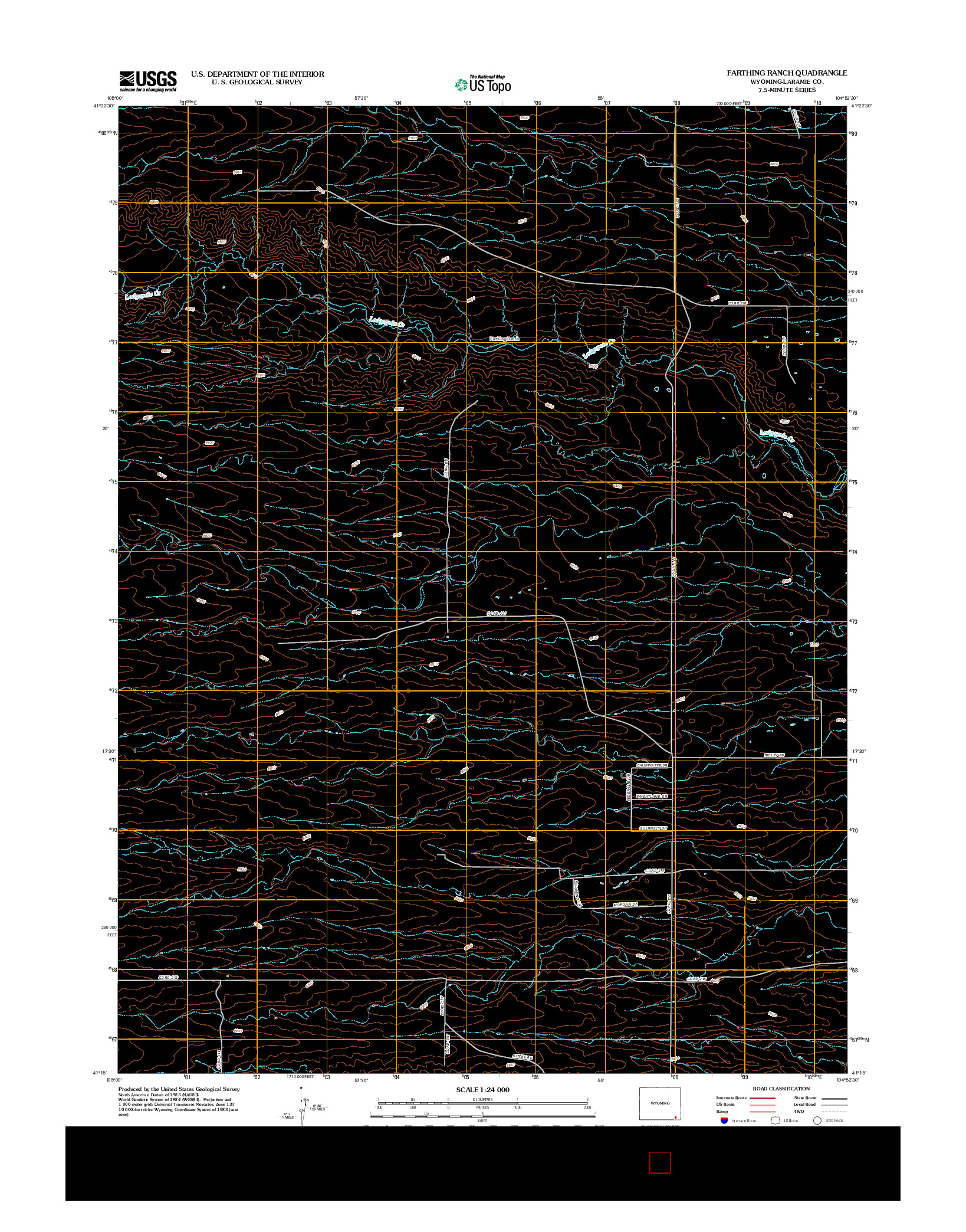 USGS US TOPO 7.5-MINUTE MAP FOR FARTHING RANCH, WY 2012