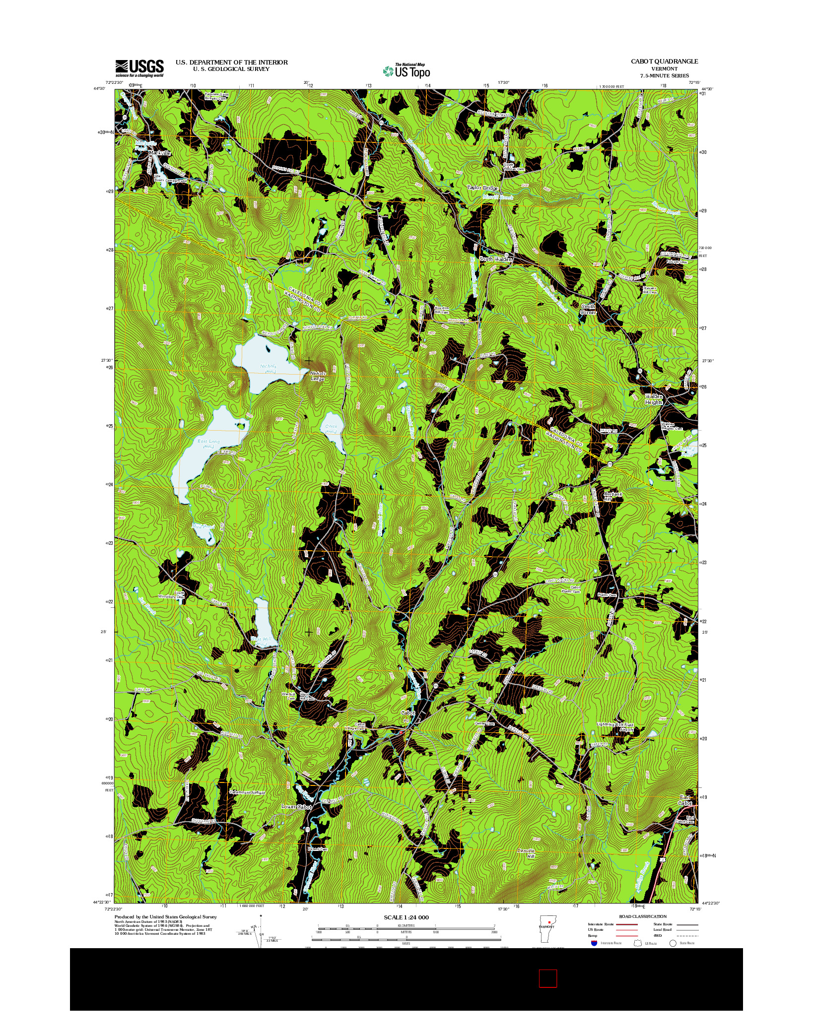 USGS US TOPO 7.5-MINUTE MAP FOR CABOT, VT 2012
