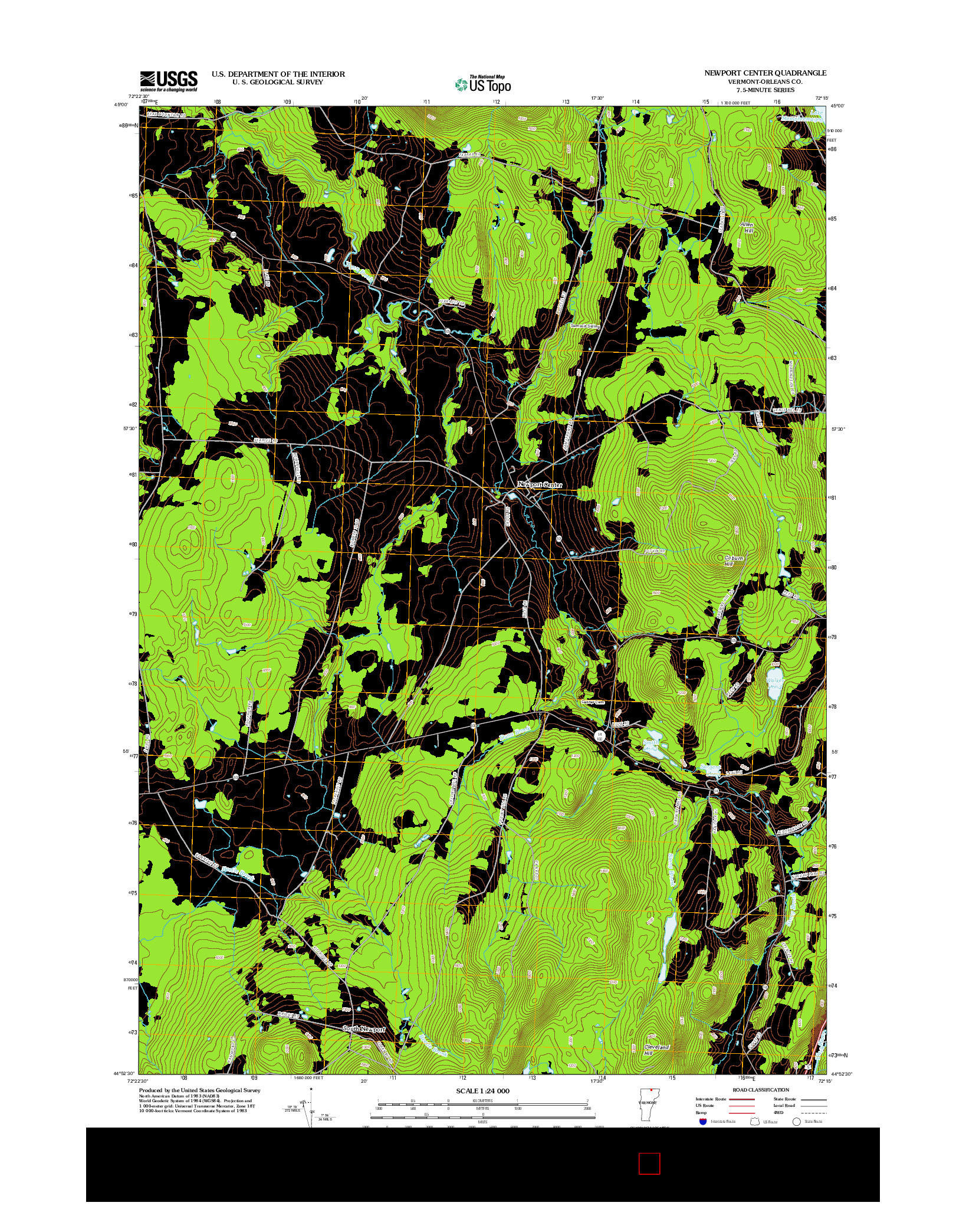 USGS US TOPO 7.5-MINUTE MAP FOR NEWPORT CENTER, VT 2012