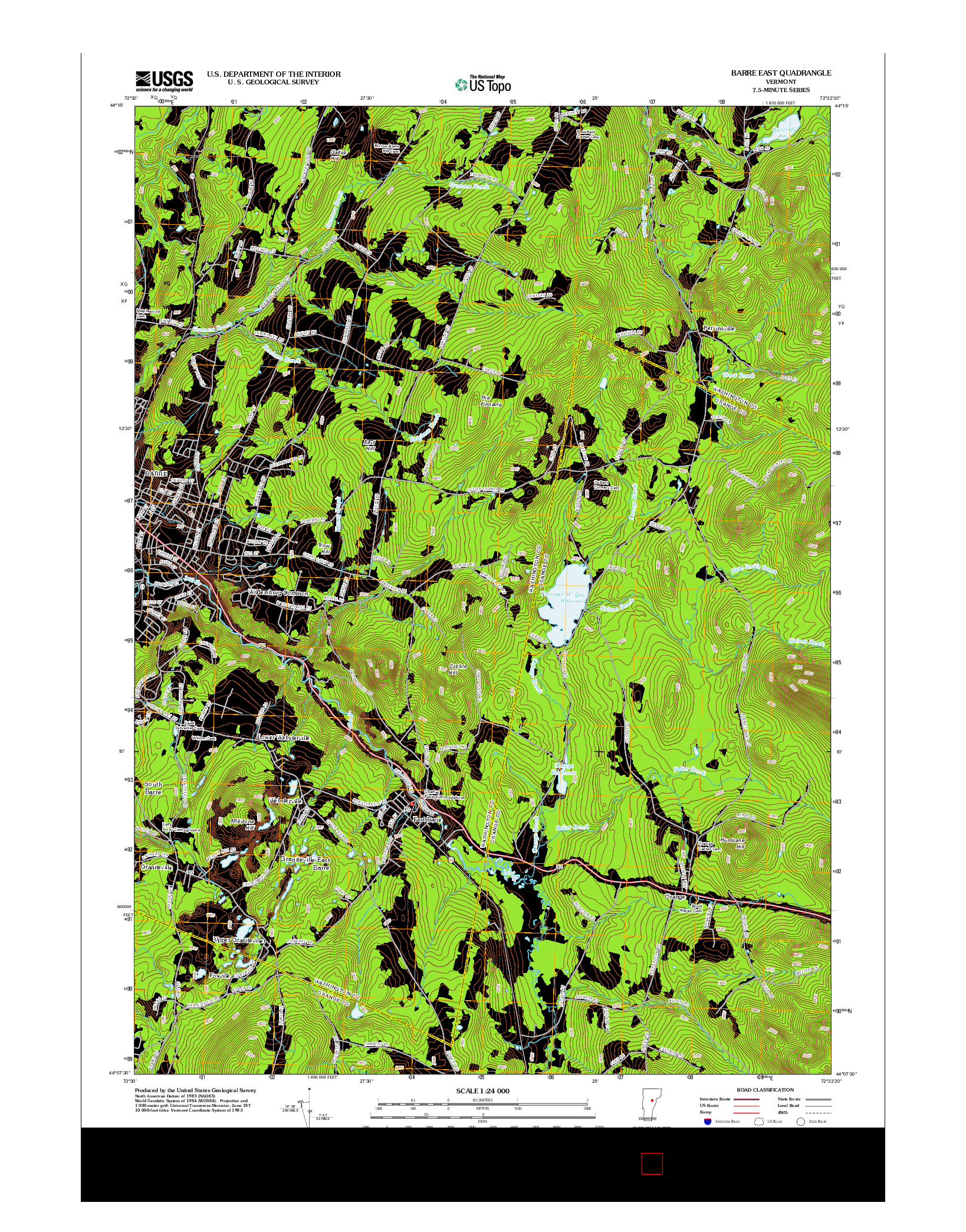 USGS US TOPO 7.5-MINUTE MAP FOR BARRE EAST, VT 2012