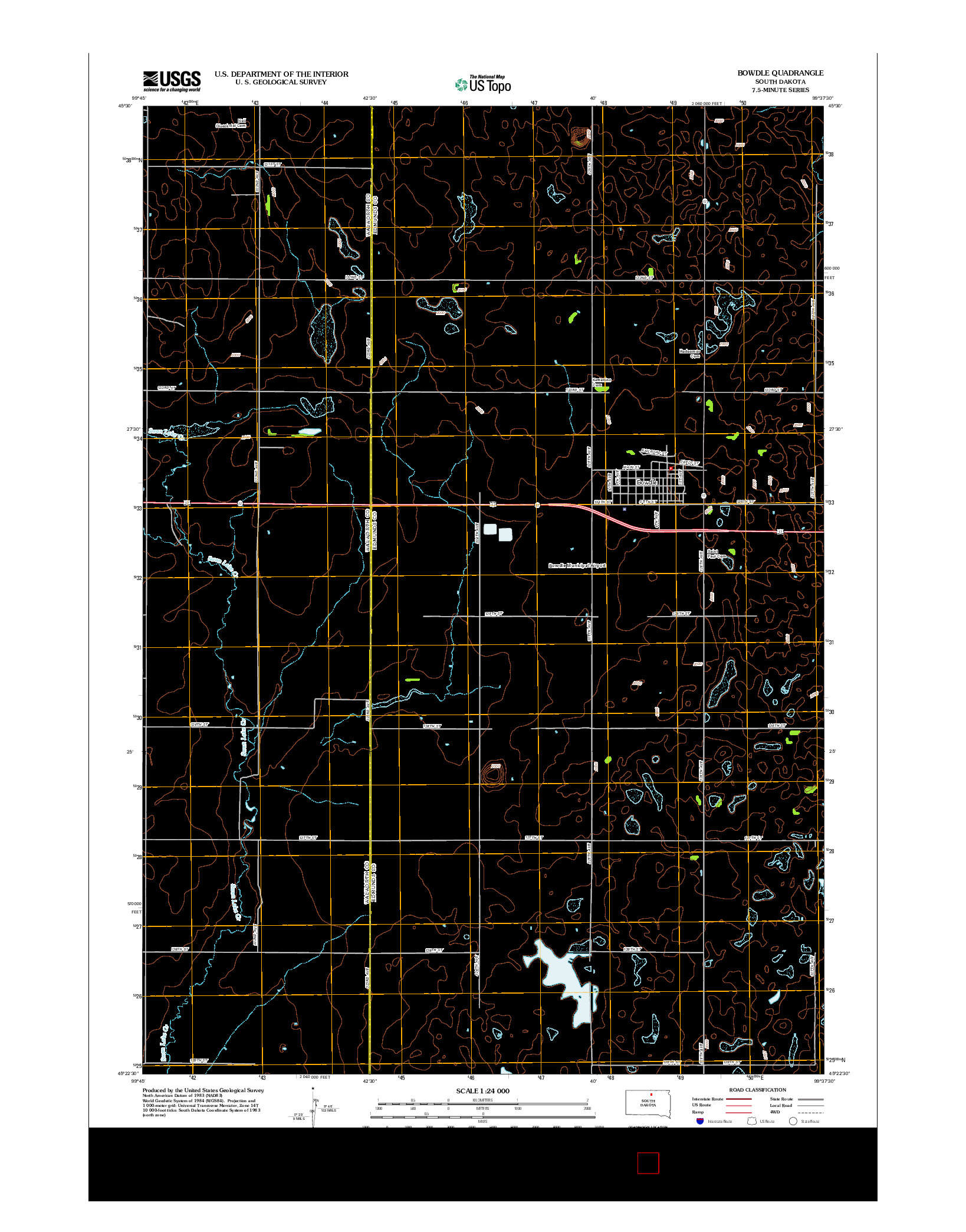 USGS US TOPO 7.5-MINUTE MAP FOR BOWDLE, SD 2012