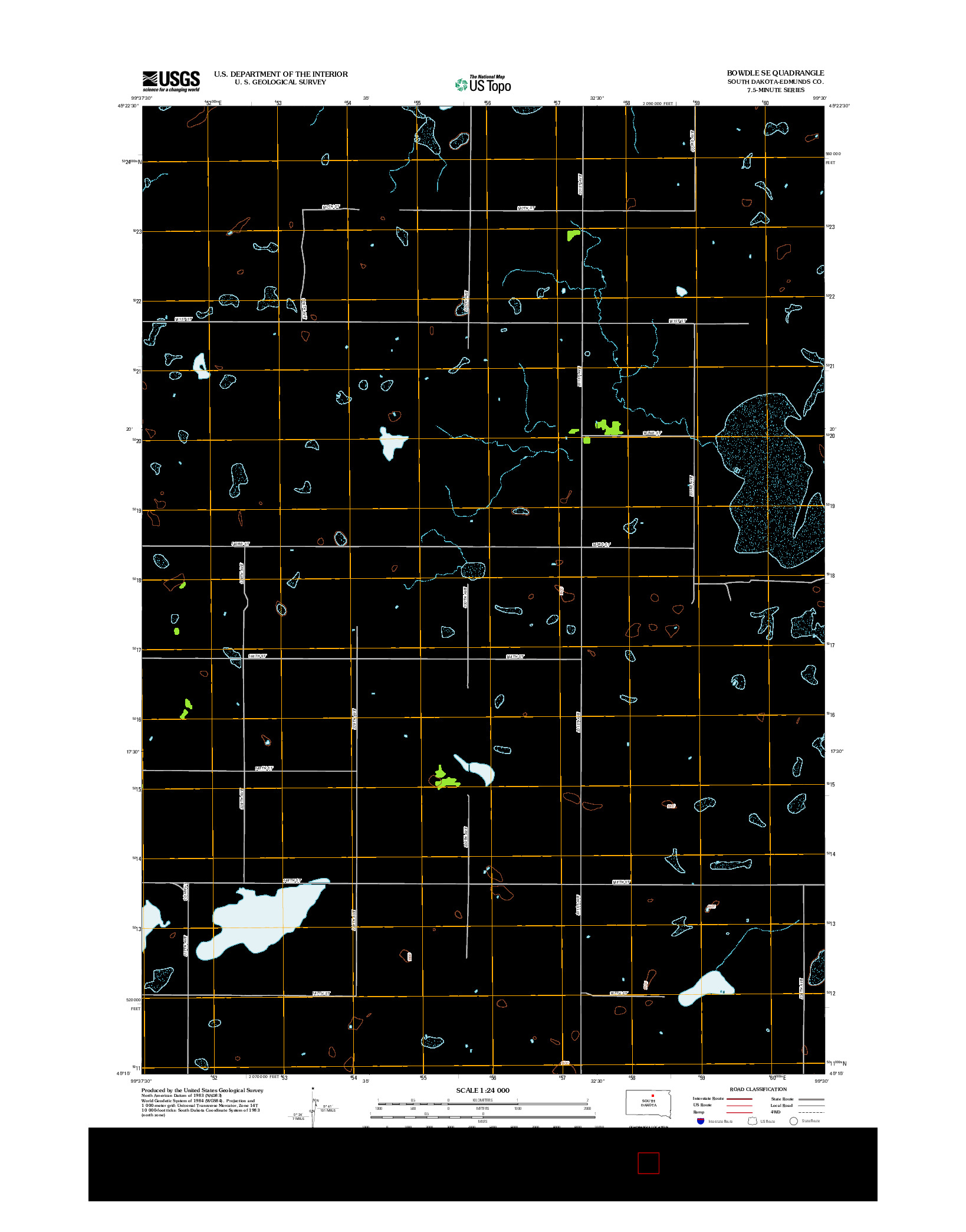 USGS US TOPO 7.5-MINUTE MAP FOR BOWDLE SE, SD 2012