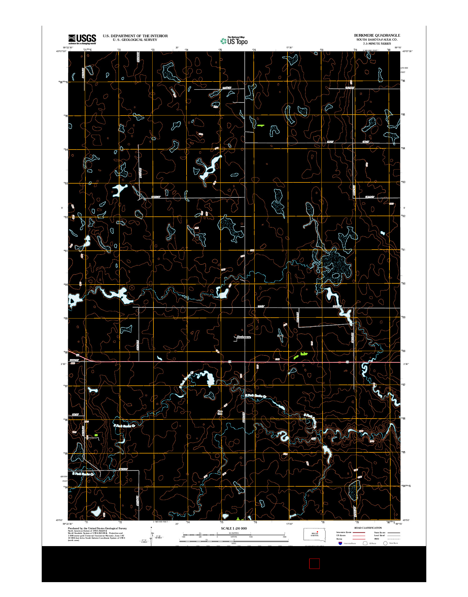 USGS US TOPO 7.5-MINUTE MAP FOR BURKMERE, SD 2012