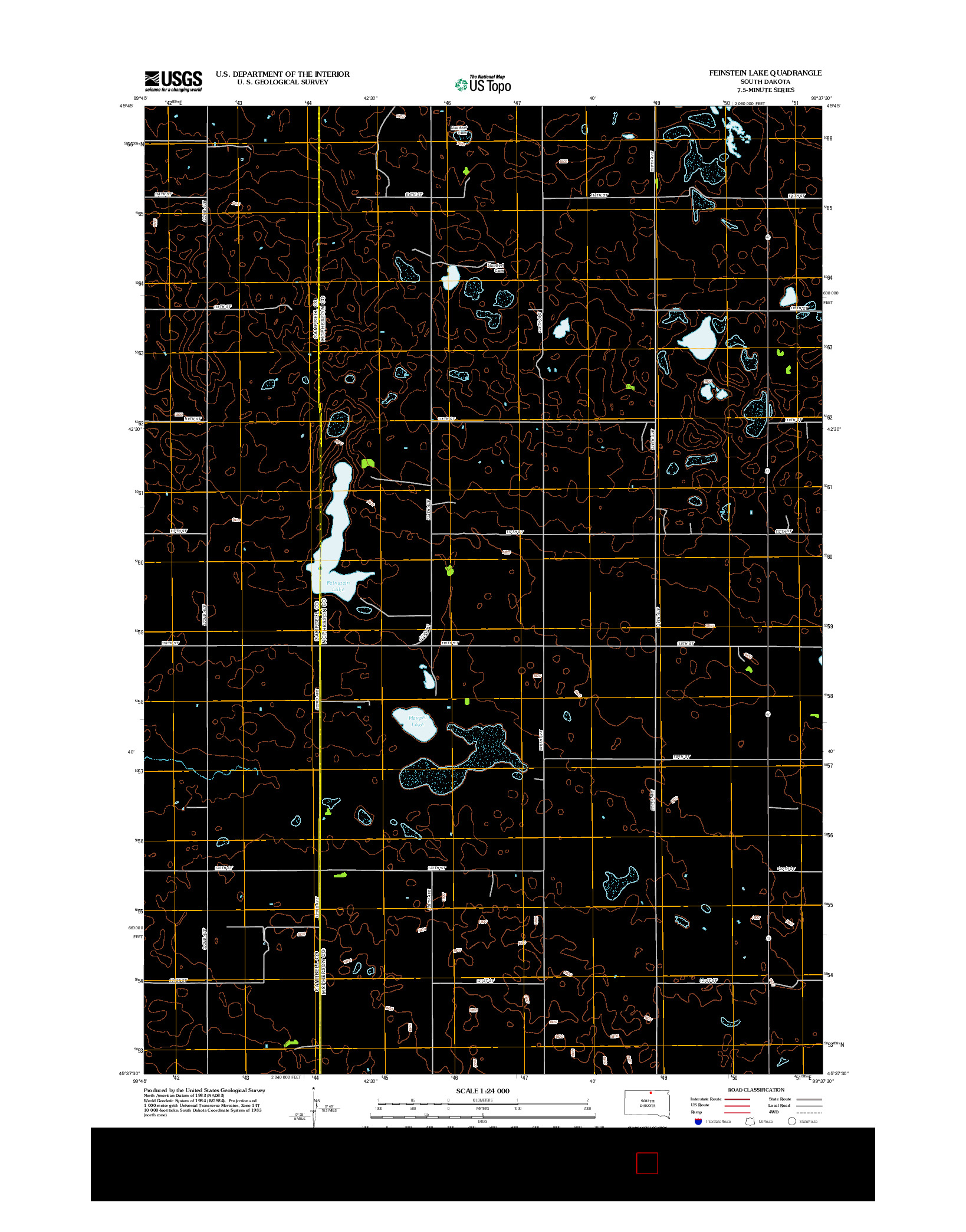 USGS US TOPO 7.5-MINUTE MAP FOR FEINSTEIN LAKE, SD 2012