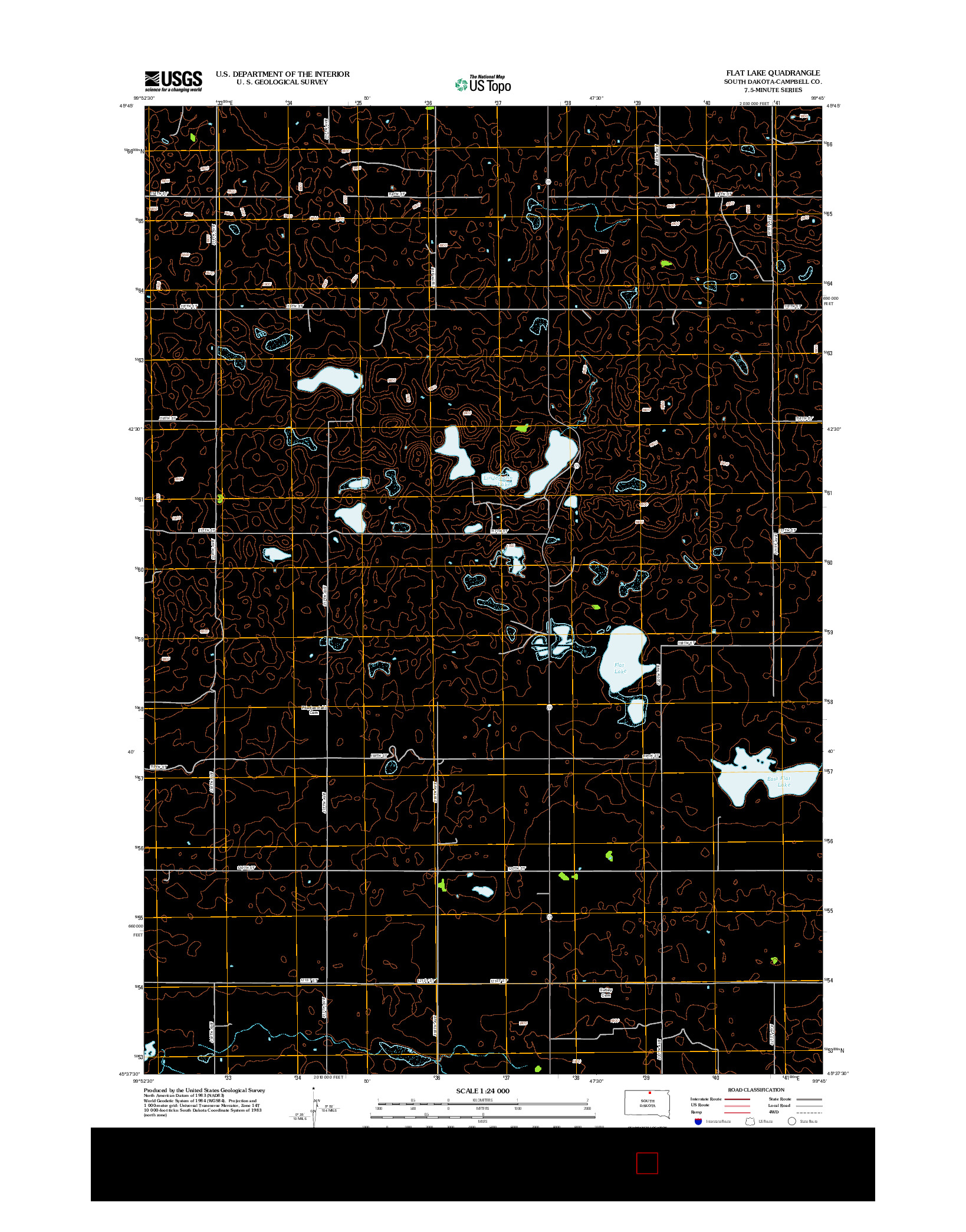 USGS US TOPO 7.5-MINUTE MAP FOR FLAT LAKE, SD 2012