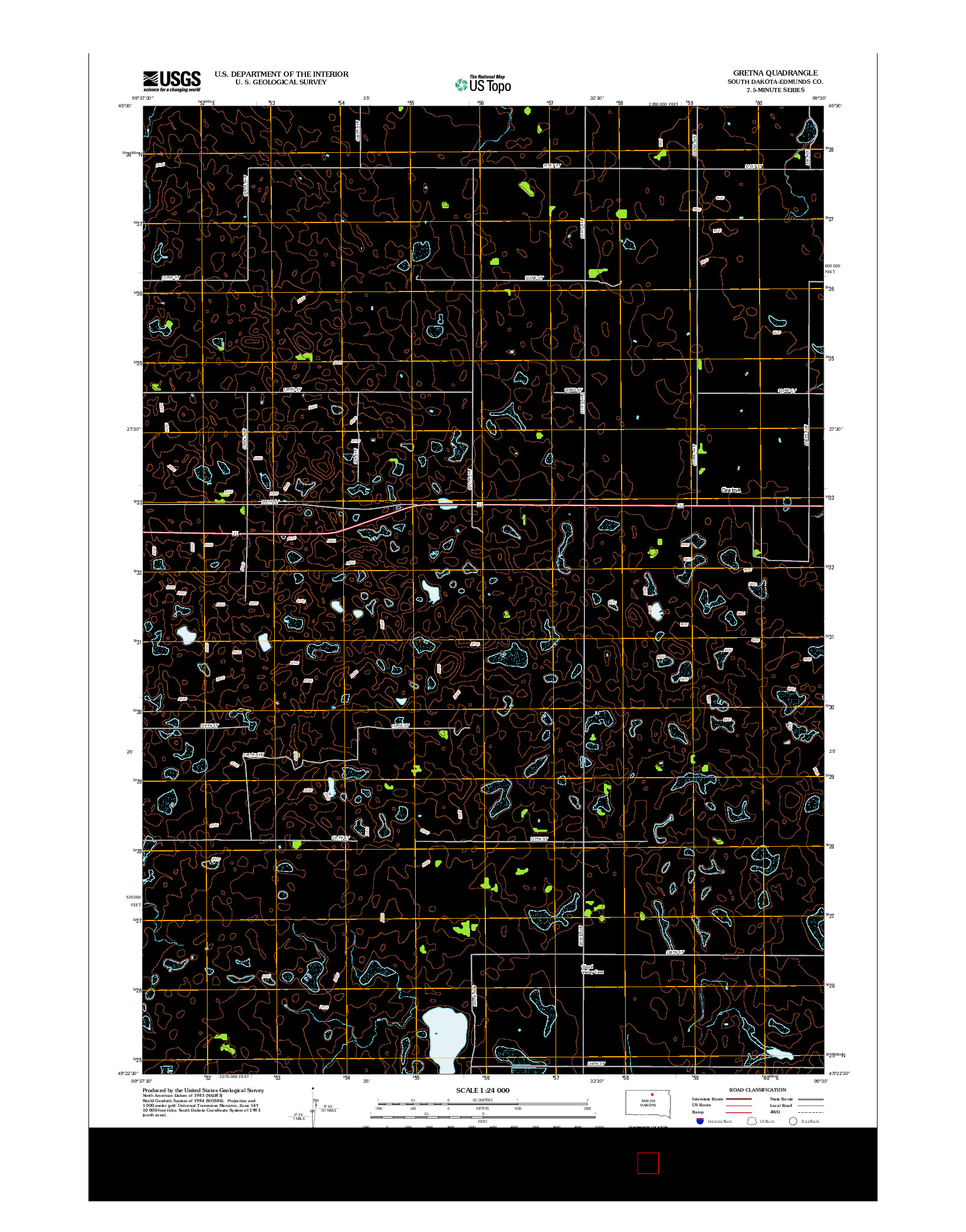 USGS US TOPO 7.5-MINUTE MAP FOR GRETNA, SD 2012