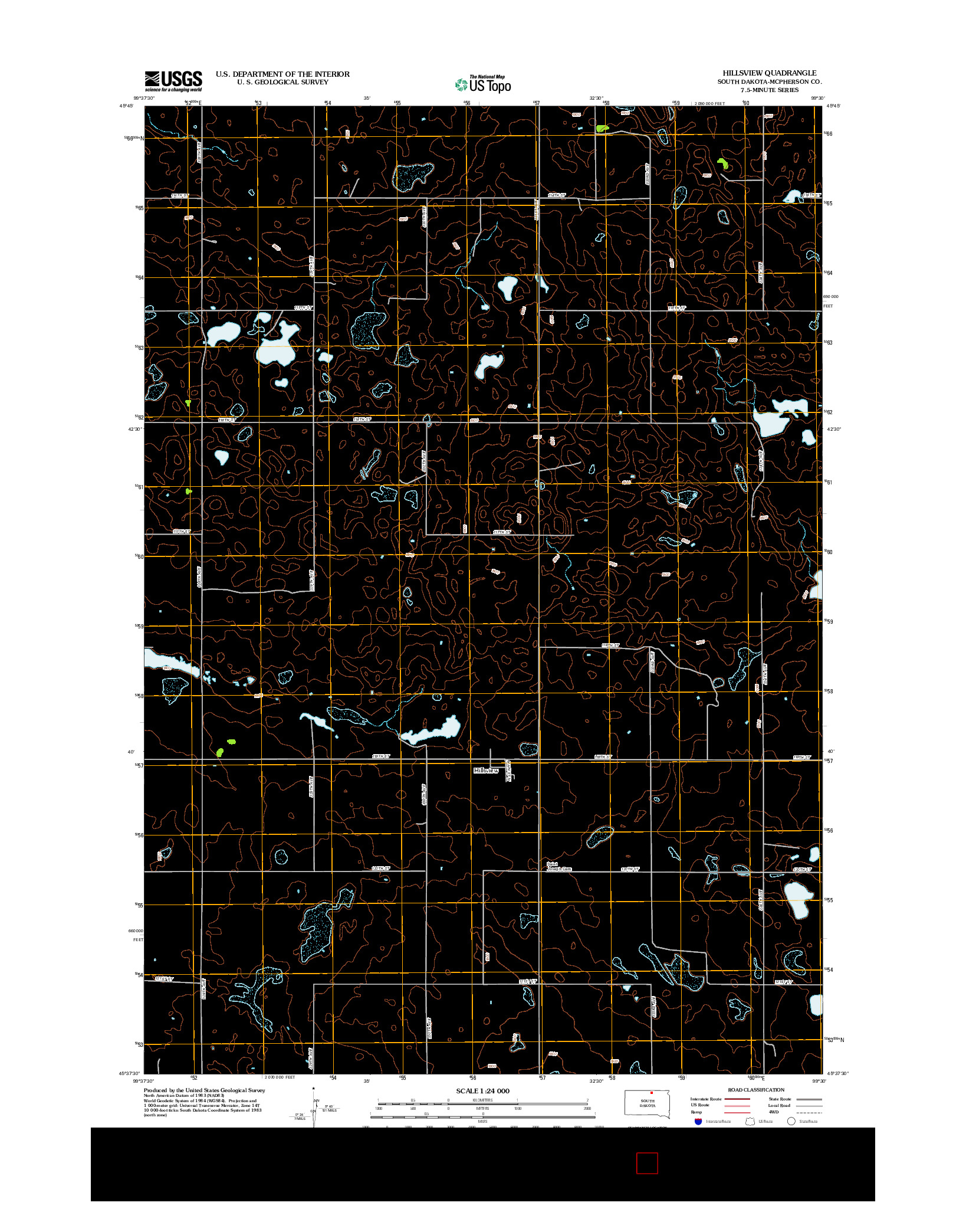 USGS US TOPO 7.5-MINUTE MAP FOR HILLSVIEW, SD 2012