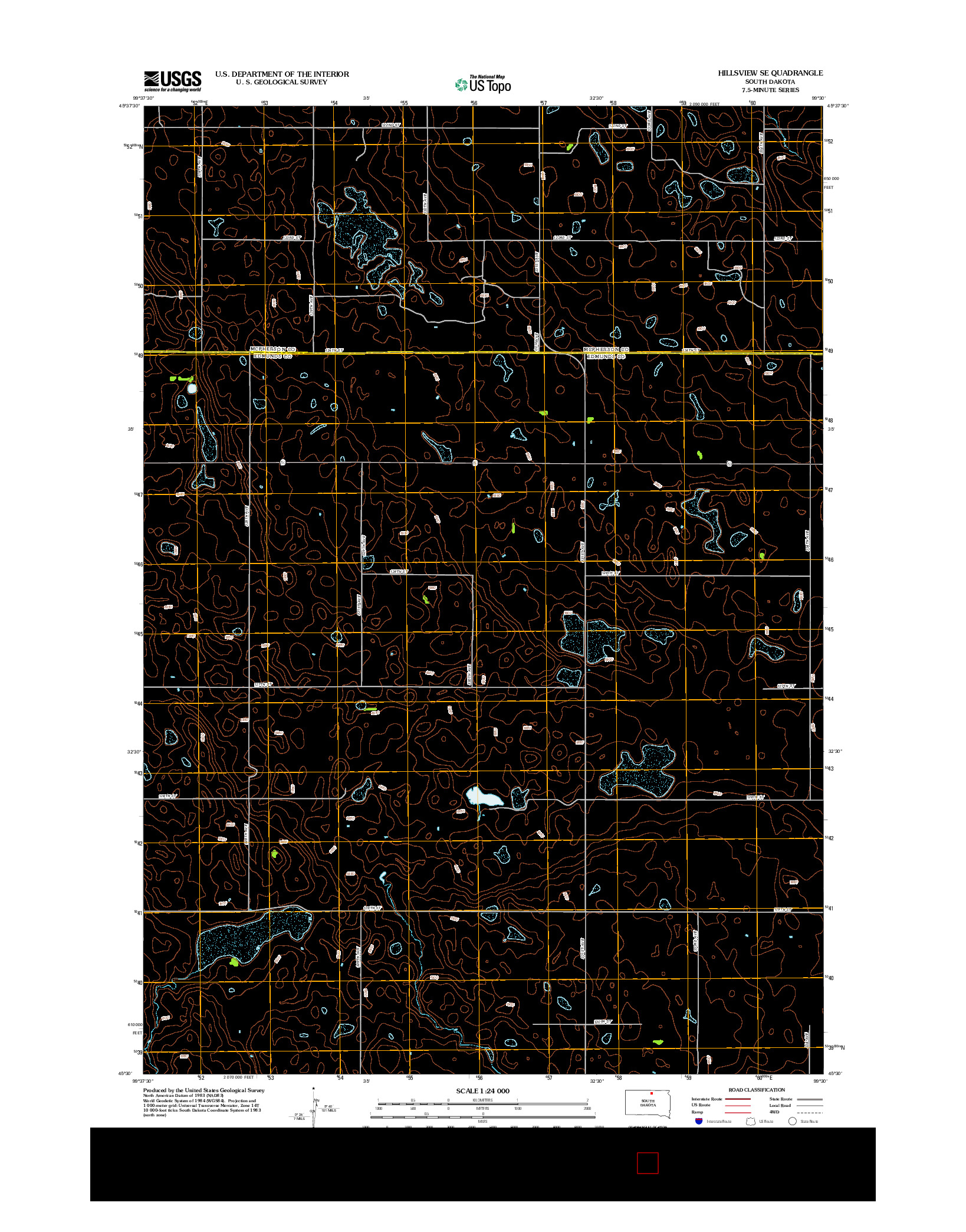 USGS US TOPO 7.5-MINUTE MAP FOR HILLSVIEW SE, SD 2012