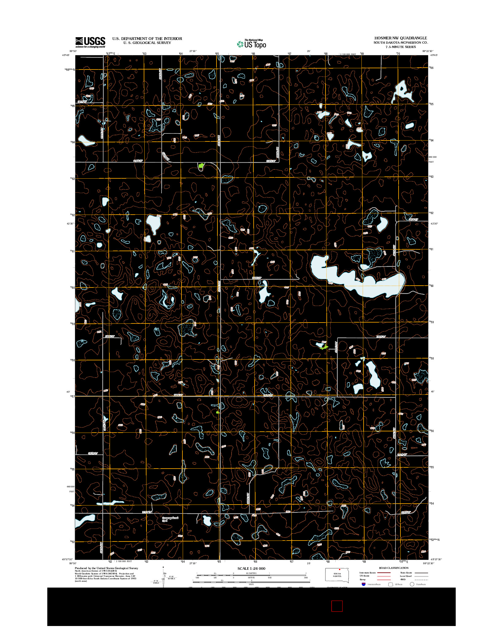 USGS US TOPO 7.5-MINUTE MAP FOR HOSMER NW, SD 2012