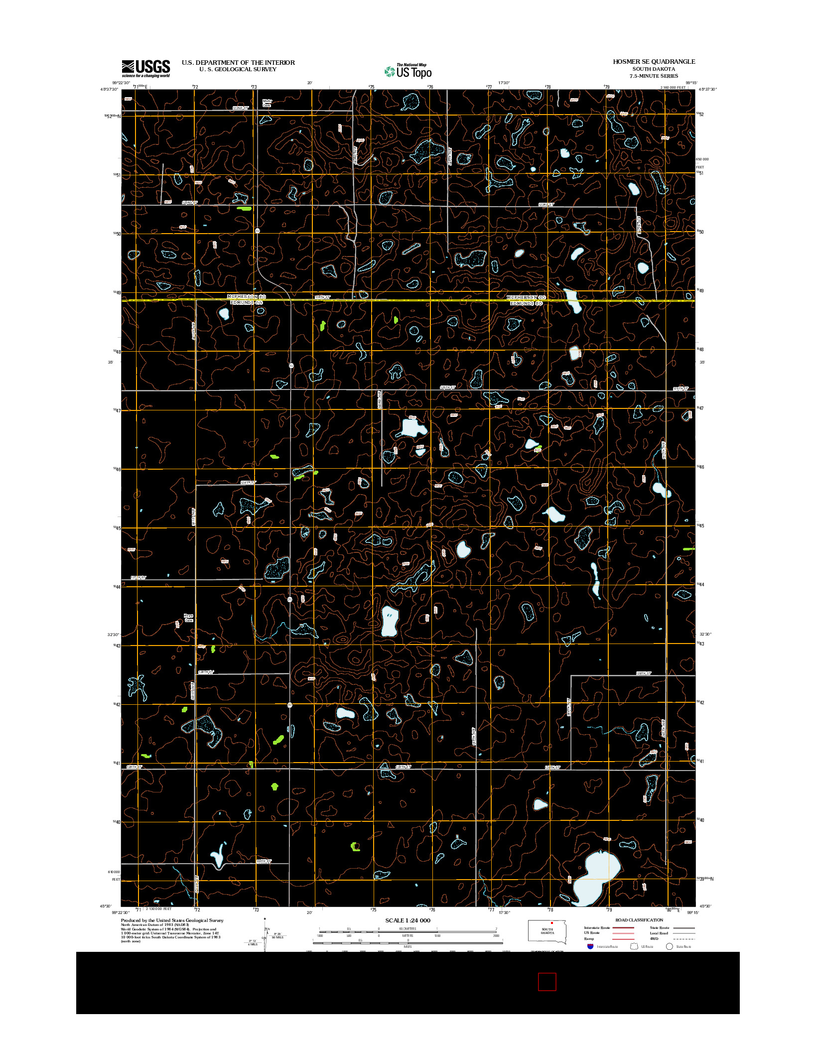 USGS US TOPO 7.5-MINUTE MAP FOR HOSMER SE, SD 2012
