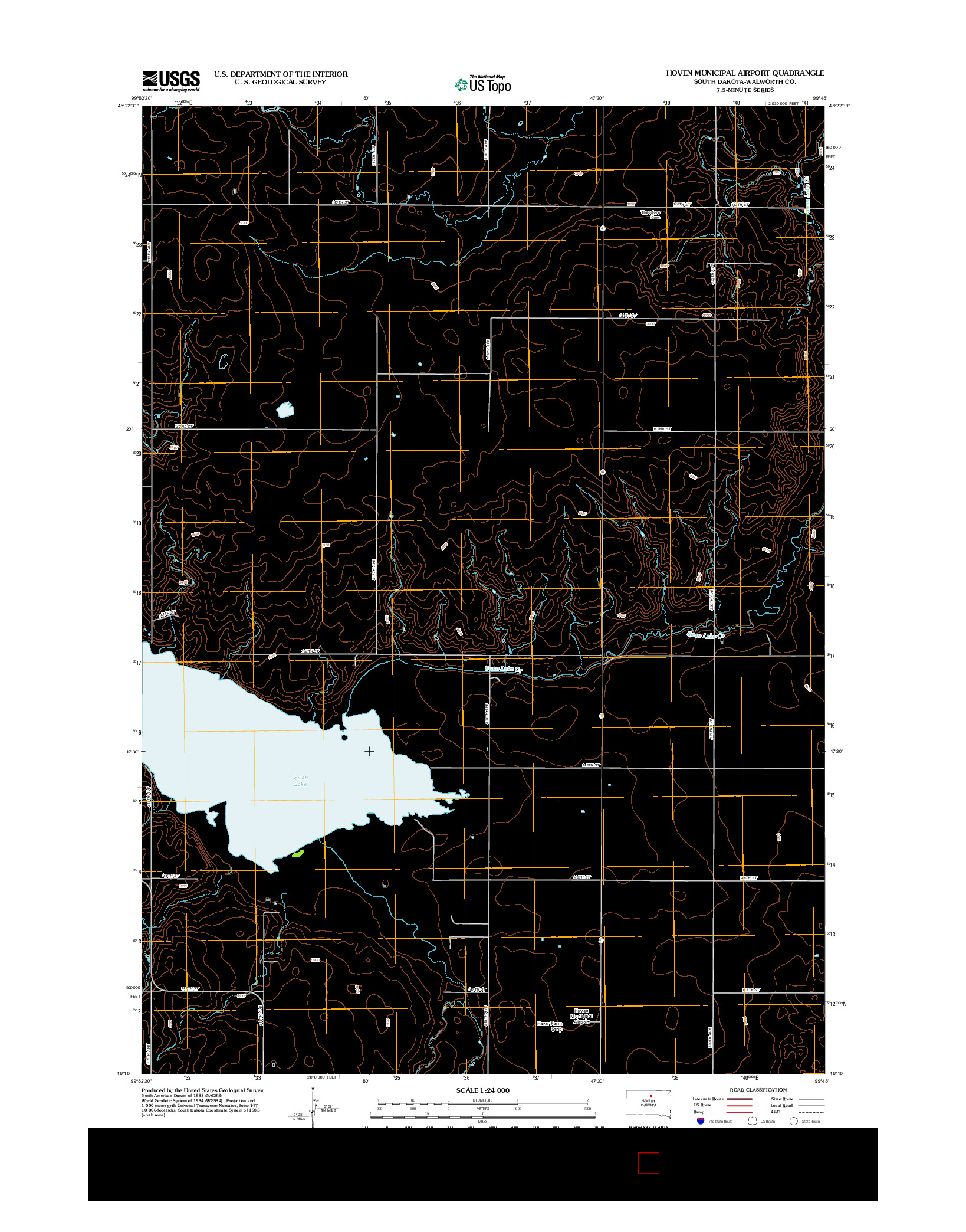 USGS US TOPO 7.5-MINUTE MAP FOR HOVEN MUNICIPAL AIRPORT, SD 2012