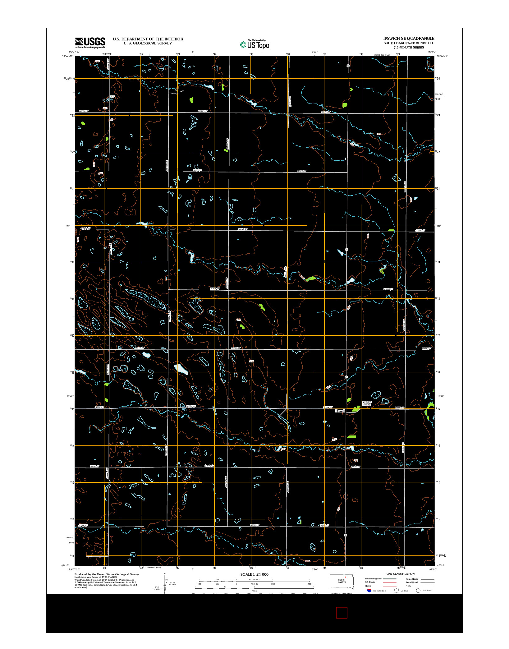 USGS US TOPO 7.5-MINUTE MAP FOR IPSWICH SE, SD 2012