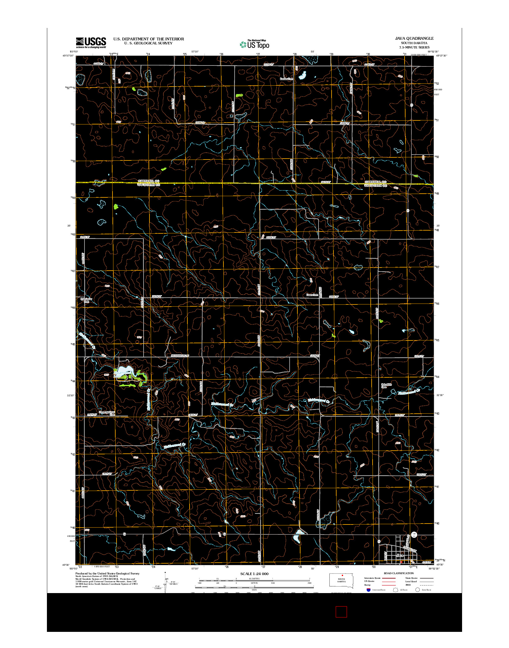 USGS US TOPO 7.5-MINUTE MAP FOR JAVA, SD 2012
