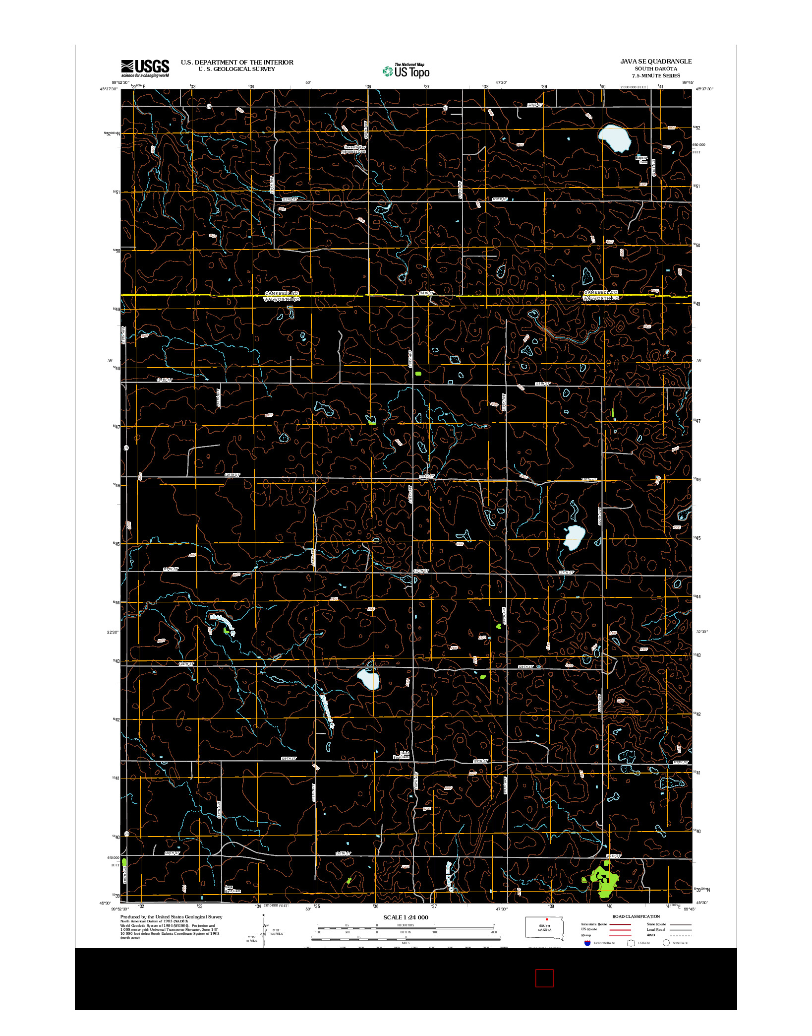 USGS US TOPO 7.5-MINUTE MAP FOR JAVA SE, SD 2012