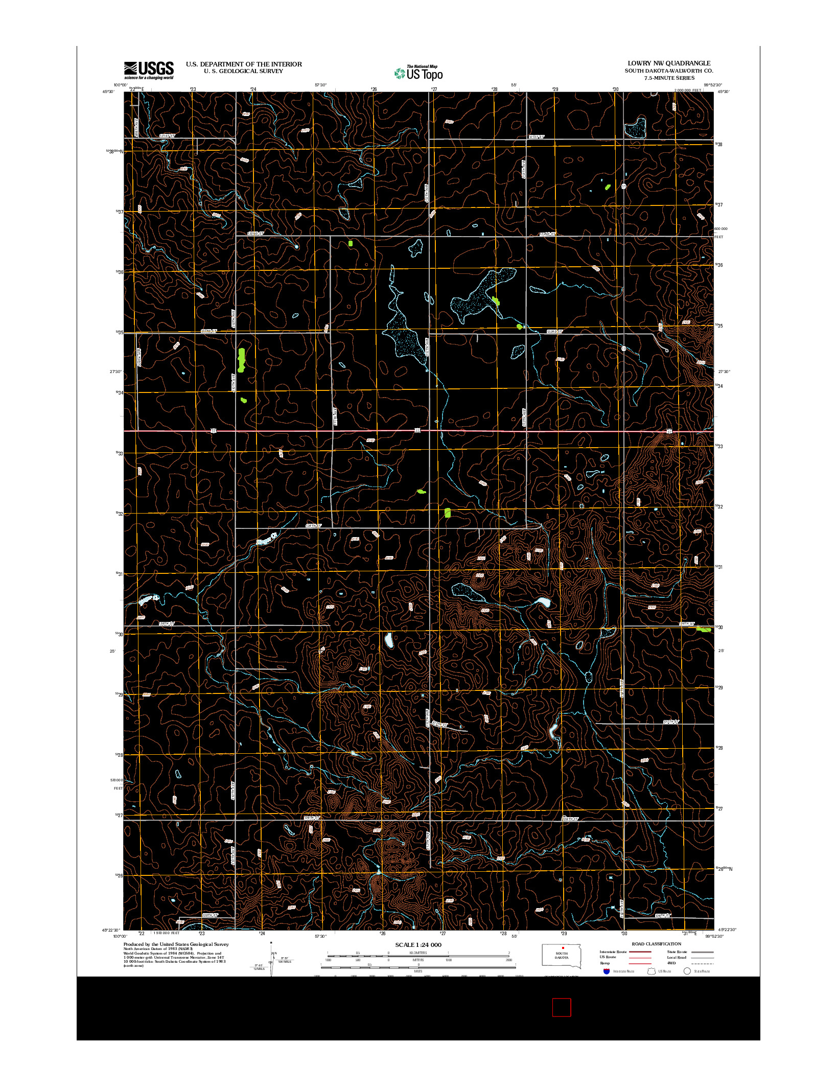 USGS US TOPO 7.5-MINUTE MAP FOR LOWRY NW, SD 2012