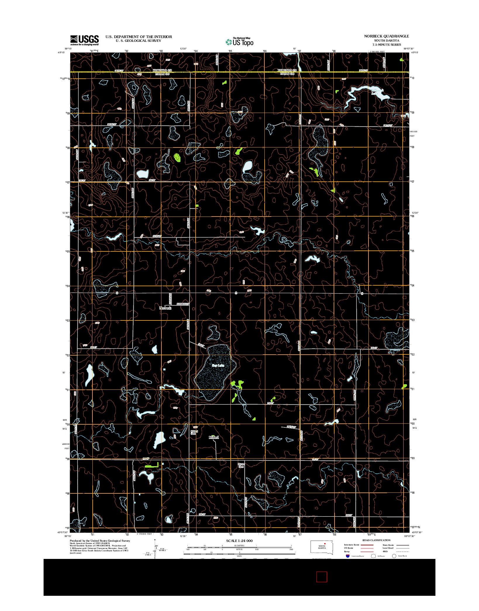 USGS US TOPO 7.5-MINUTE MAP FOR NORBECK, SD 2012