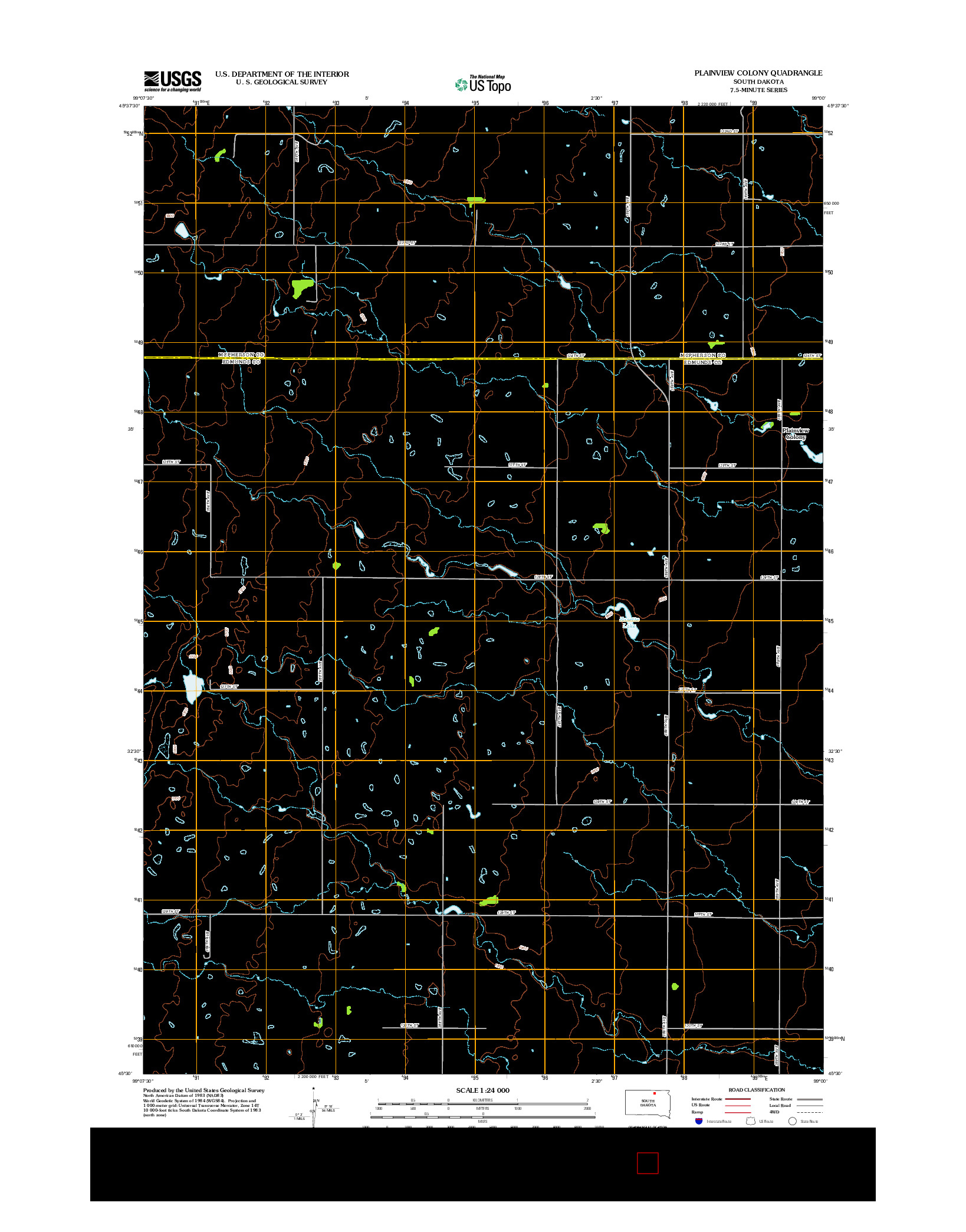 USGS US TOPO 7.5-MINUTE MAP FOR PLAINVIEW COLONY, SD 2012