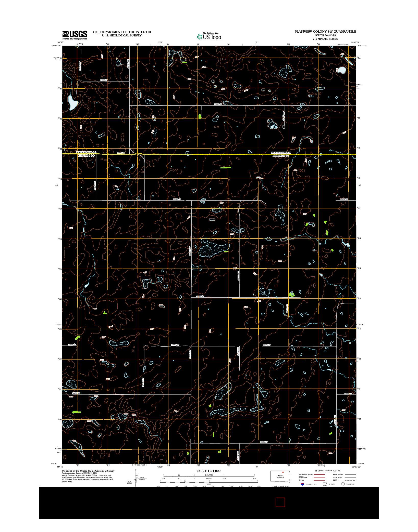 USGS US TOPO 7.5-MINUTE MAP FOR PLAINVIEW COLONY SW, SD 2012