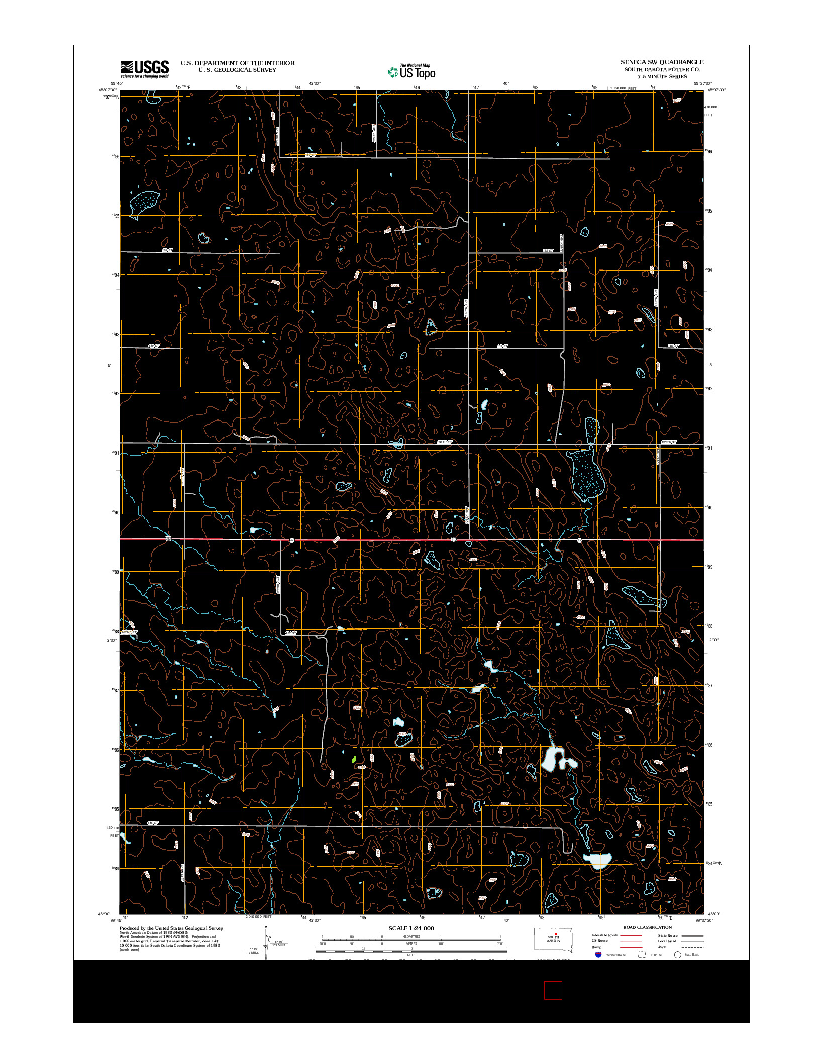 USGS US TOPO 7.5-MINUTE MAP FOR SENECA SW, SD 2012