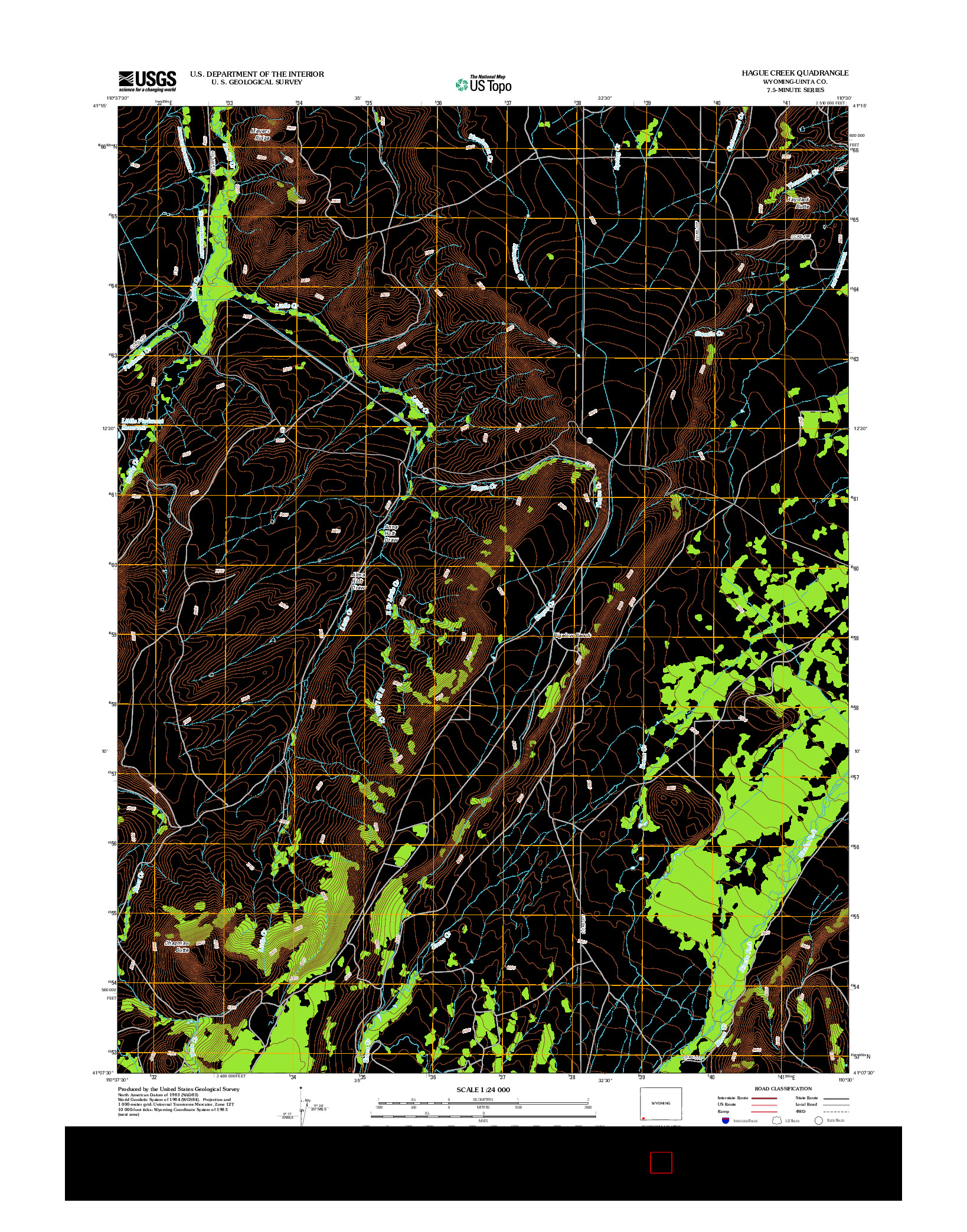 USGS US TOPO 7.5-MINUTE MAP FOR HAGUE CREEK, WY 2012
