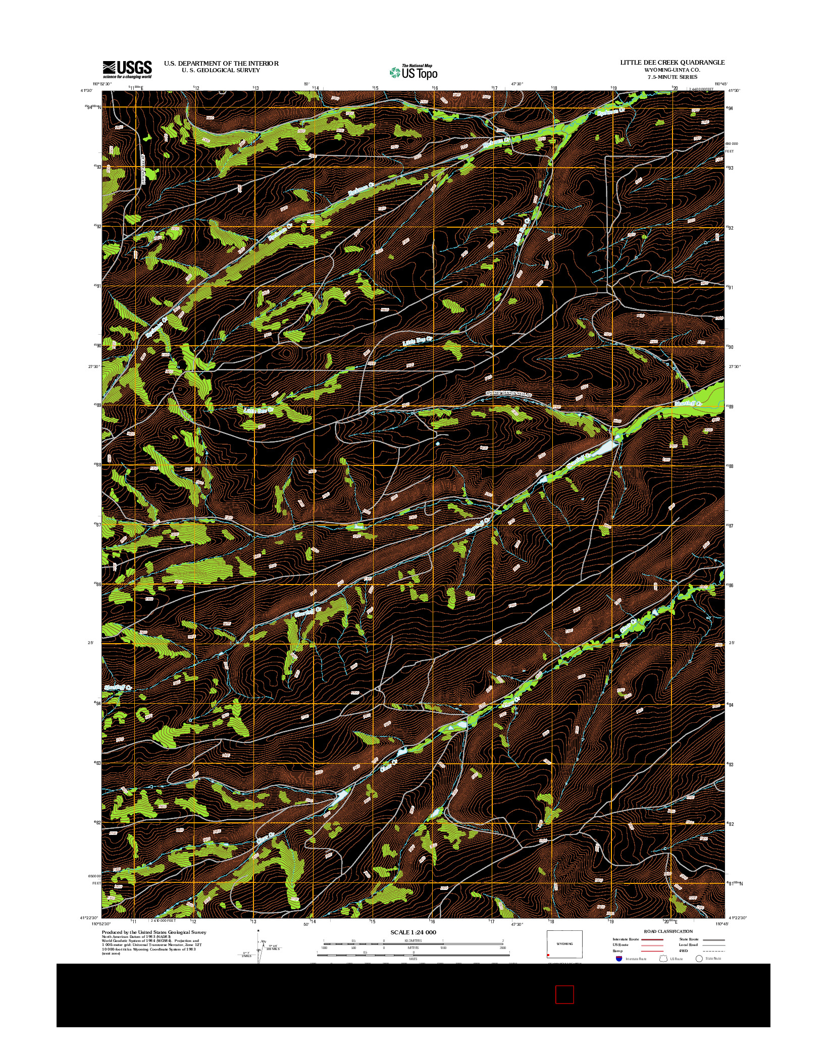 USGS US TOPO 7.5-MINUTE MAP FOR LITTLE DEE CREEK, WY 2012