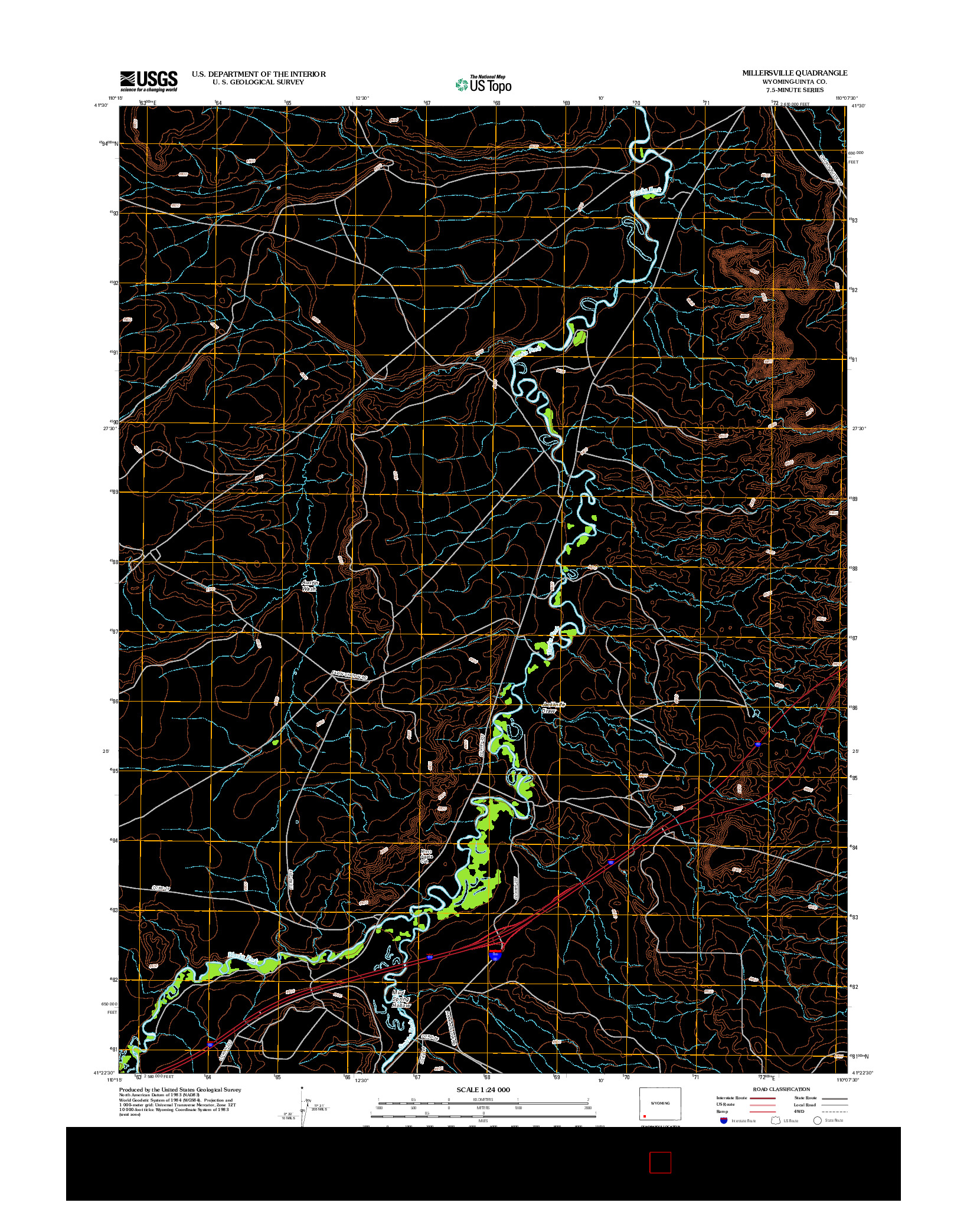USGS US TOPO 7.5-MINUTE MAP FOR MILLERSVILLE, WY 2012