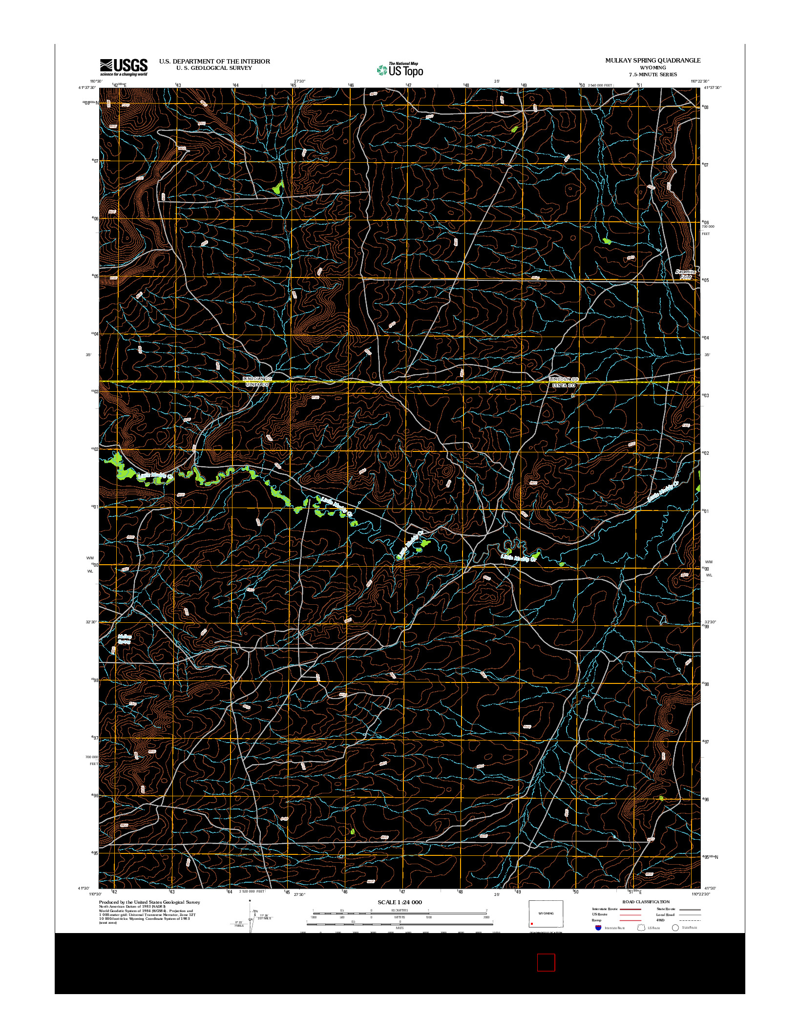 USGS US TOPO 7.5-MINUTE MAP FOR MULKAY SPRING, WY 2012