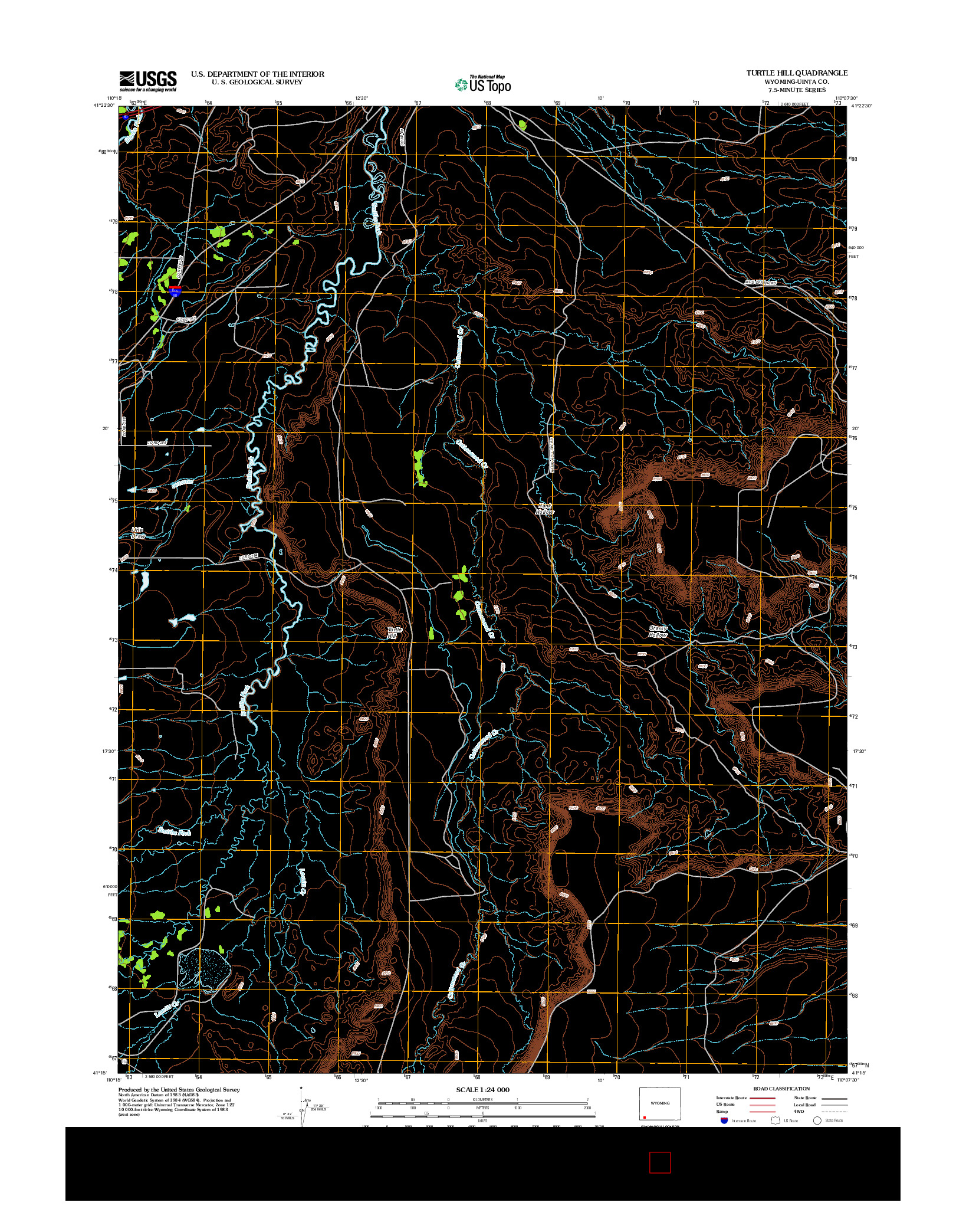 USGS US TOPO 7.5-MINUTE MAP FOR TURTLE HILL, WY 2012