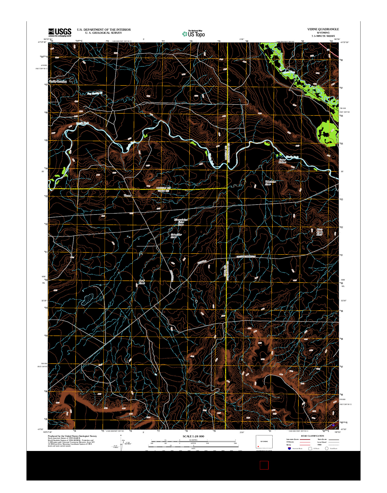 USGS US TOPO 7.5-MINUTE MAP FOR VERNE, WY 2012