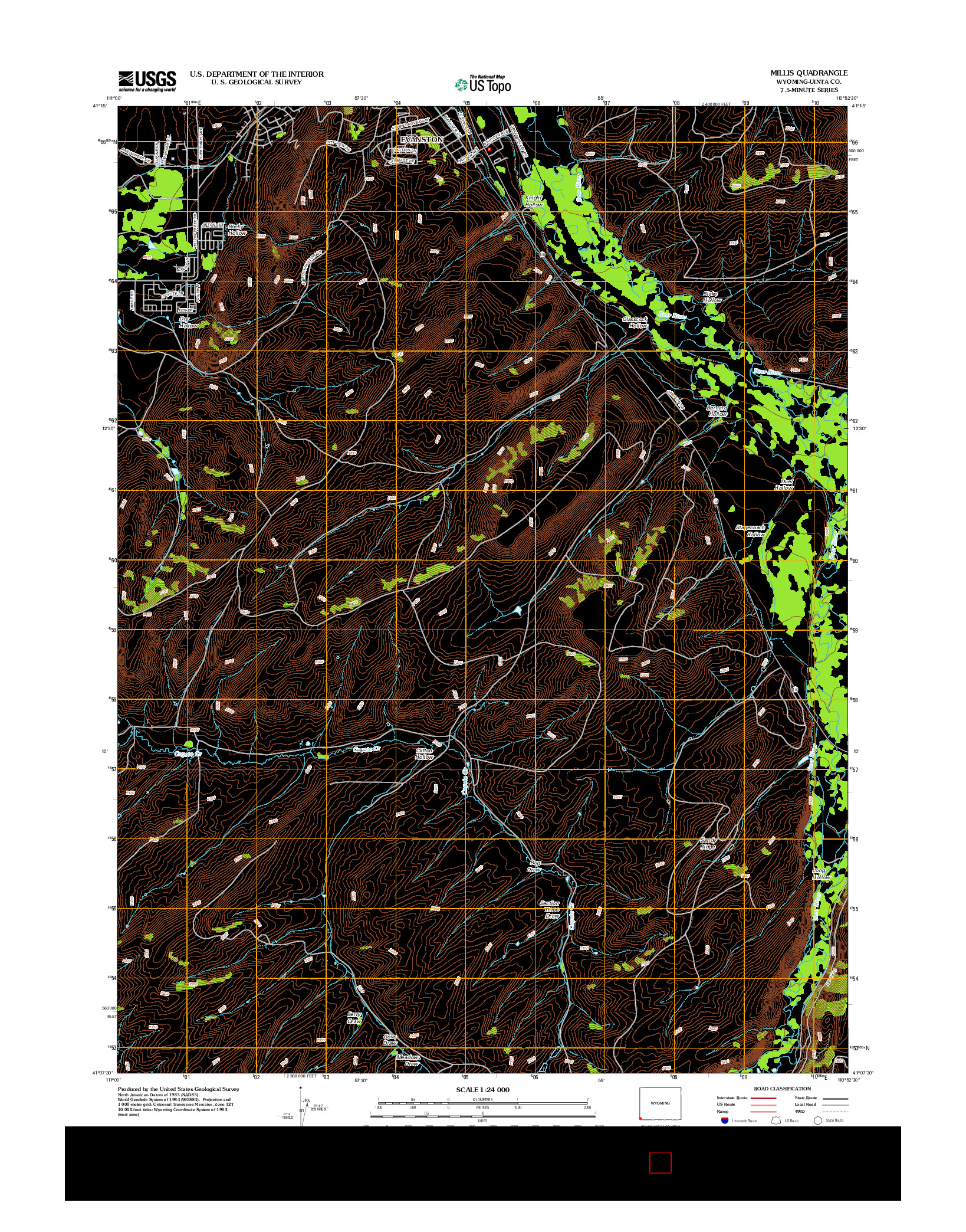 USGS US TOPO 7.5-MINUTE MAP FOR MILLIS, WY 2012
