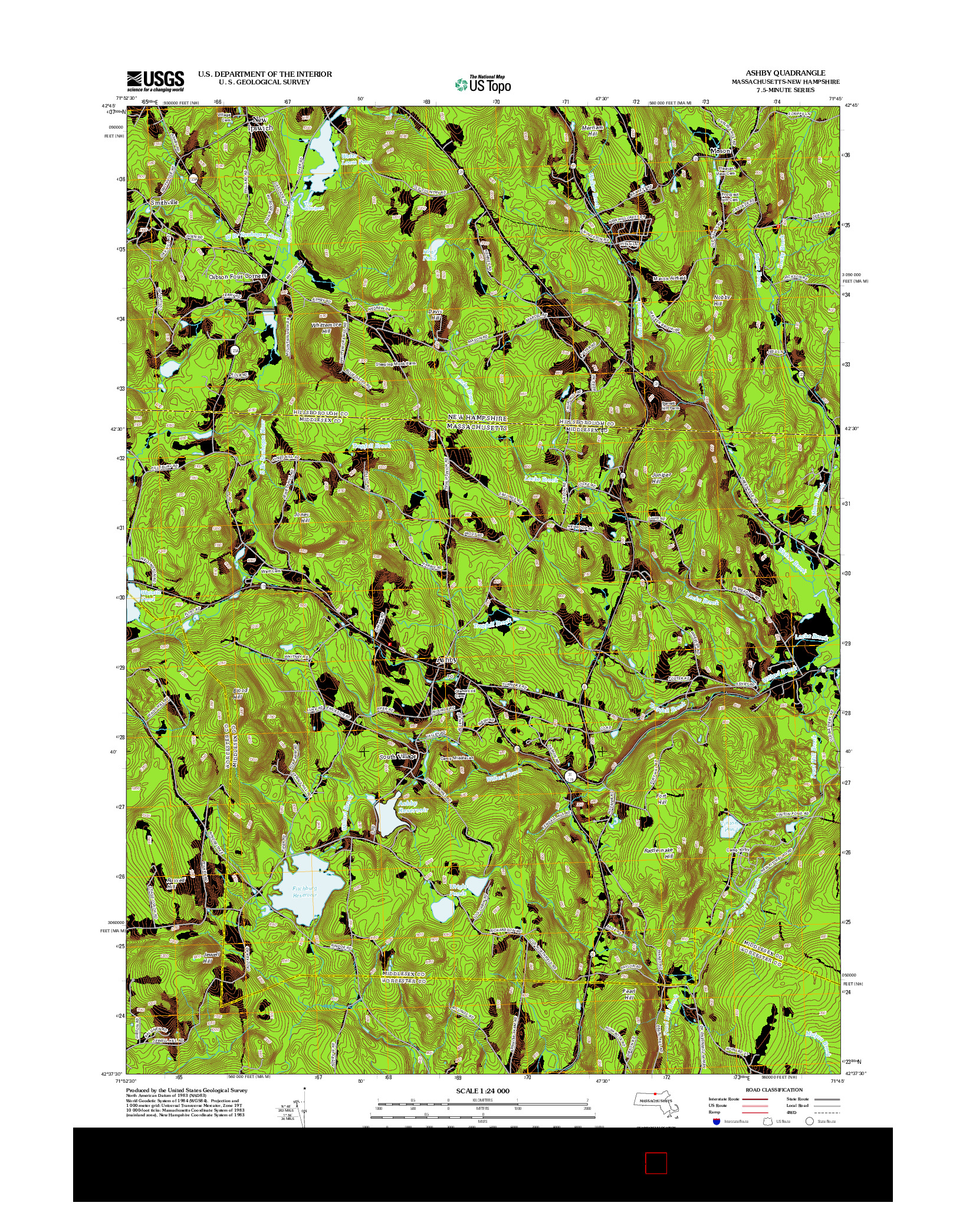 USGS US TOPO 7.5-MINUTE MAP FOR ASHBY, MA-NH 2012