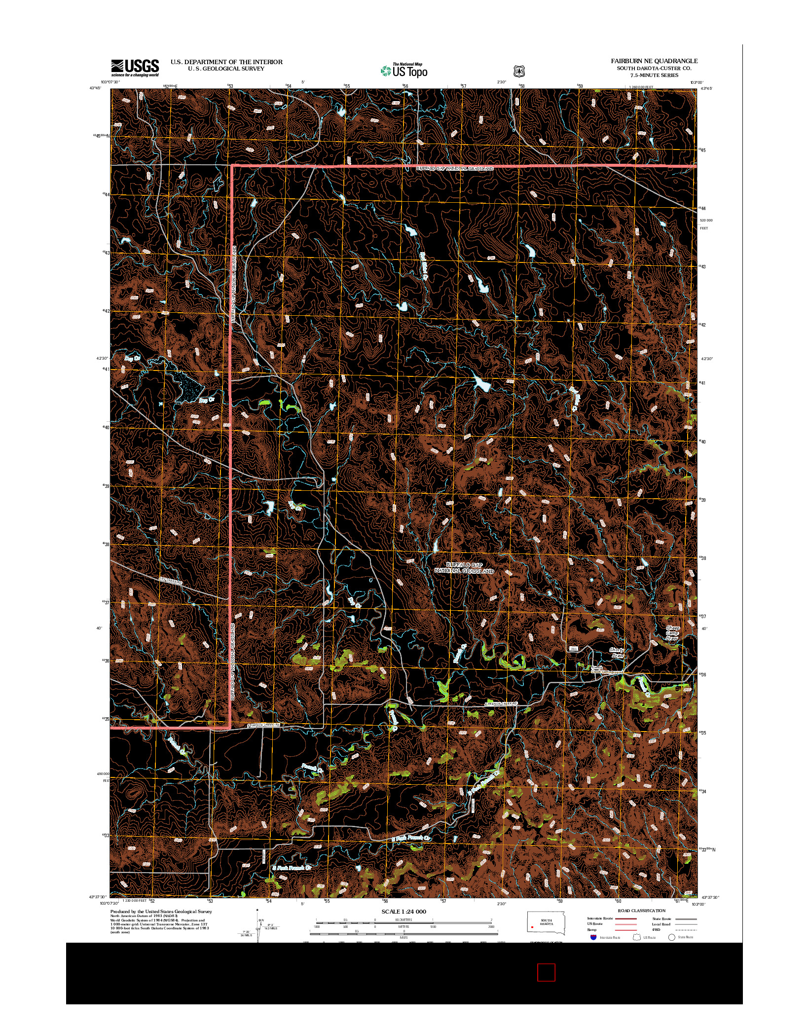 USGS US TOPO 7.5-MINUTE MAP FOR FAIRBURN NE, SD 2012