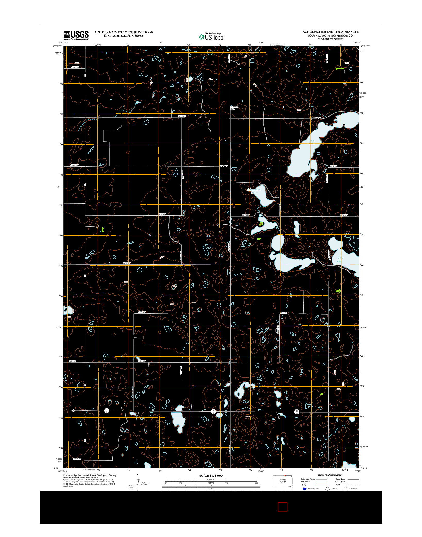 USGS US TOPO 7.5-MINUTE MAP FOR SCHUMACHER LAKE, SD 2012